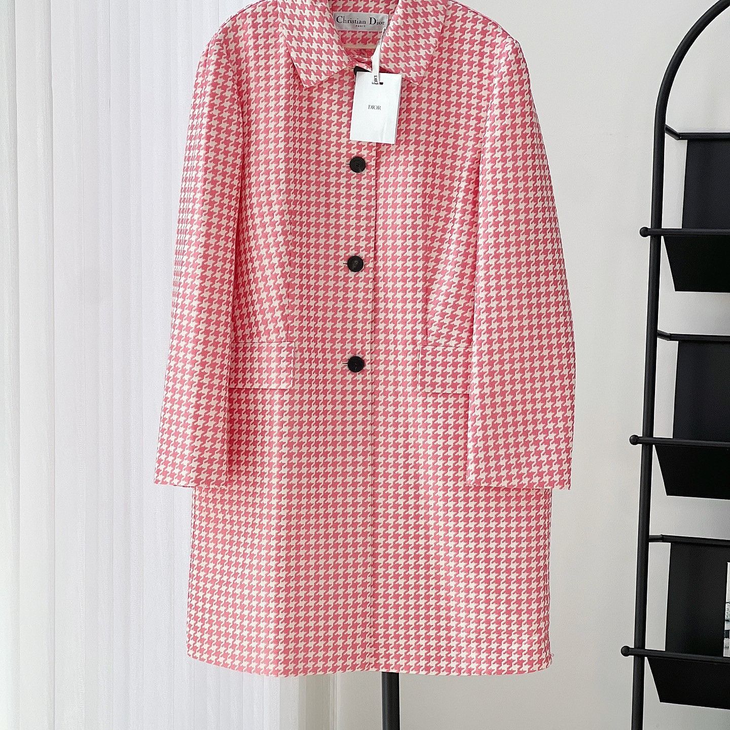 Dior Dior Pink Houndstooth Coat Size 40 Size M / US 6-8 / IT 42-44 - 7 Thumbnail