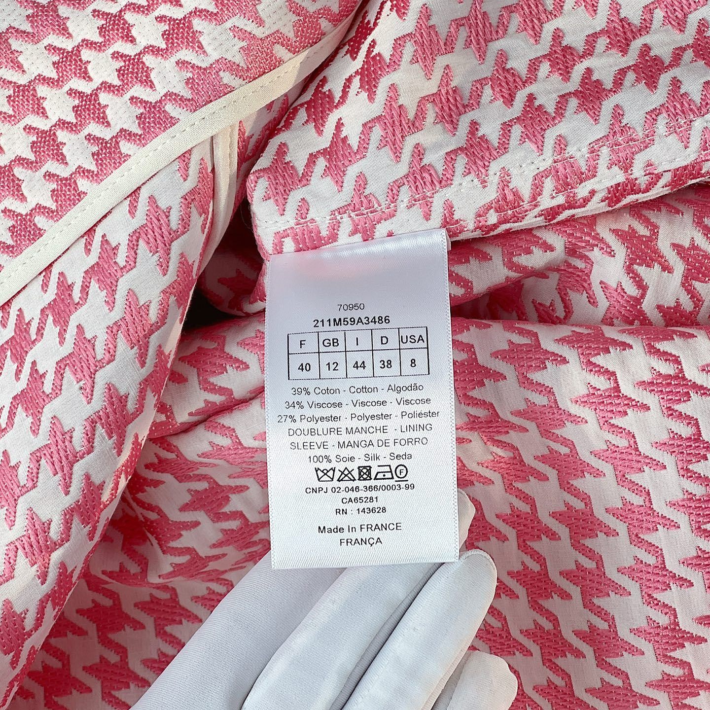 Dior Dior Pink Houndstooth Coat Size 40 Size M / US 6-8 / IT 42-44 - 4 Thumbnail