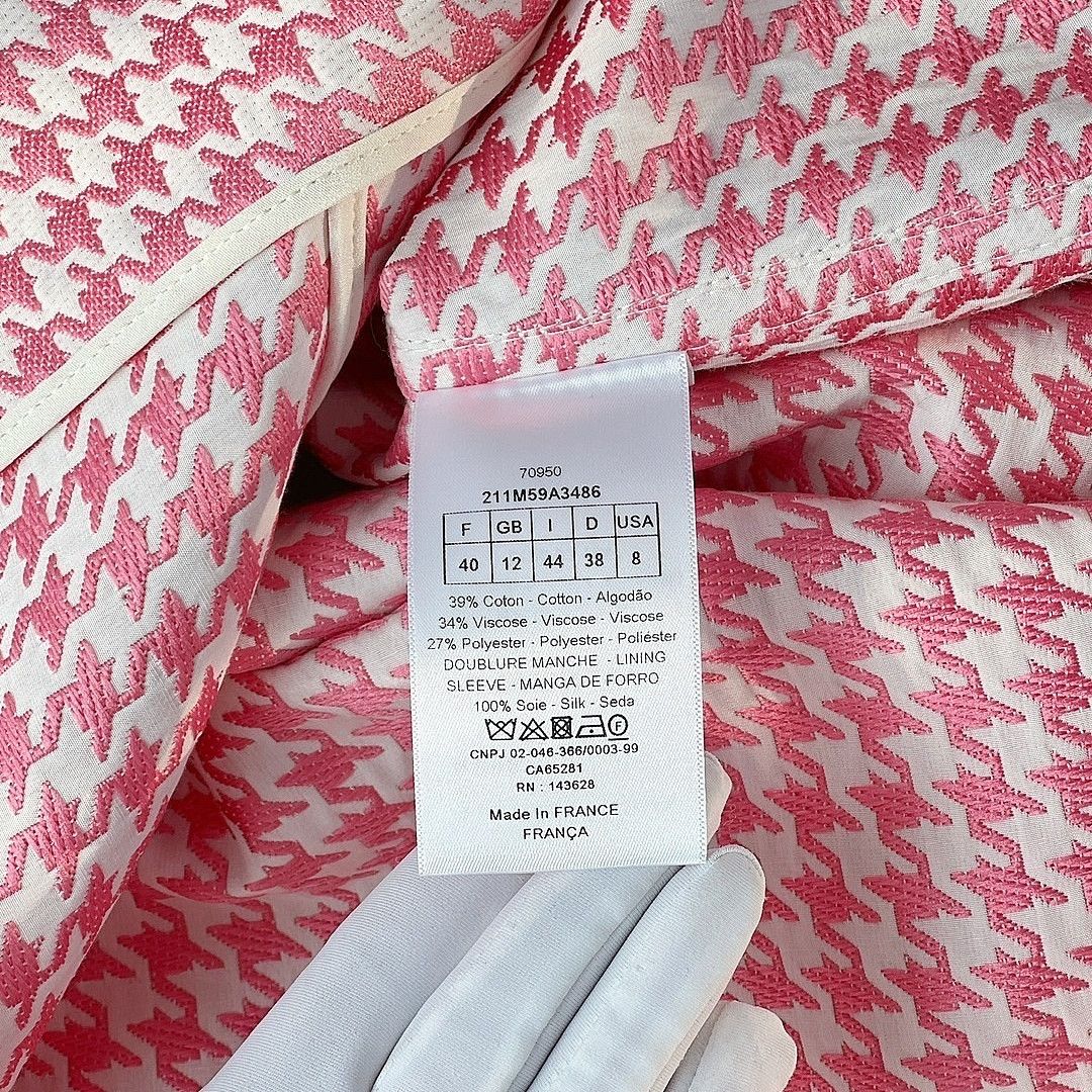 Dior Dior Pink Houndstooth Coat Size 40 Size M / US 6-8 / IT 42-44 - 6 Thumbnail