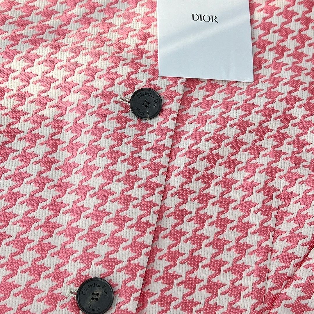 Dior Dior Pink Houndstooth Coat Size 40 Size M / US 6-8 / IT 42-44 - 5 Thumbnail