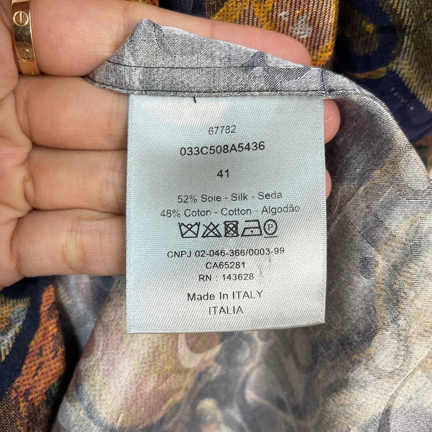 Dior Dior Printed Silk Blend Shirt Size L Size US L / EU 52-54 / 3 - 4 Thumbnail