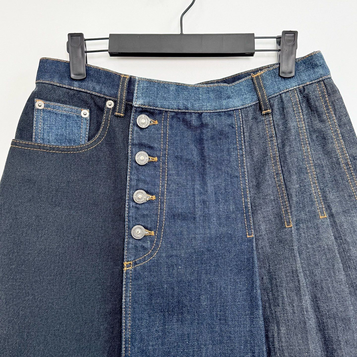 Dior Dior Patchwork Denim Pleated Skirt Size 40 Size 28" / US 6 / IT 42 - 6 Thumbnail