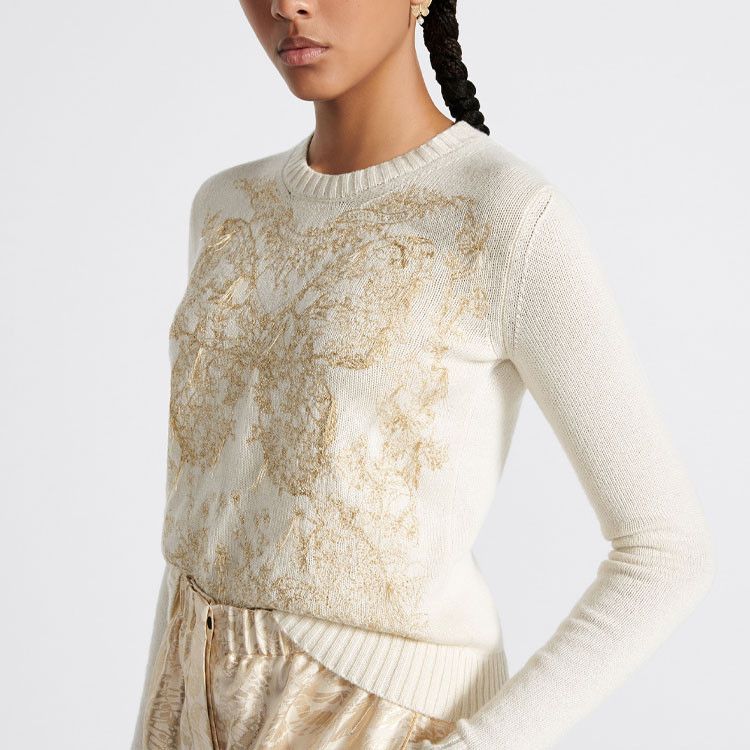 Dior Dior Butterfly Embroidered Cashmere Sweater Size 36 Size XS / US 0-2 / IT 36-38 - 9 Thumbnail