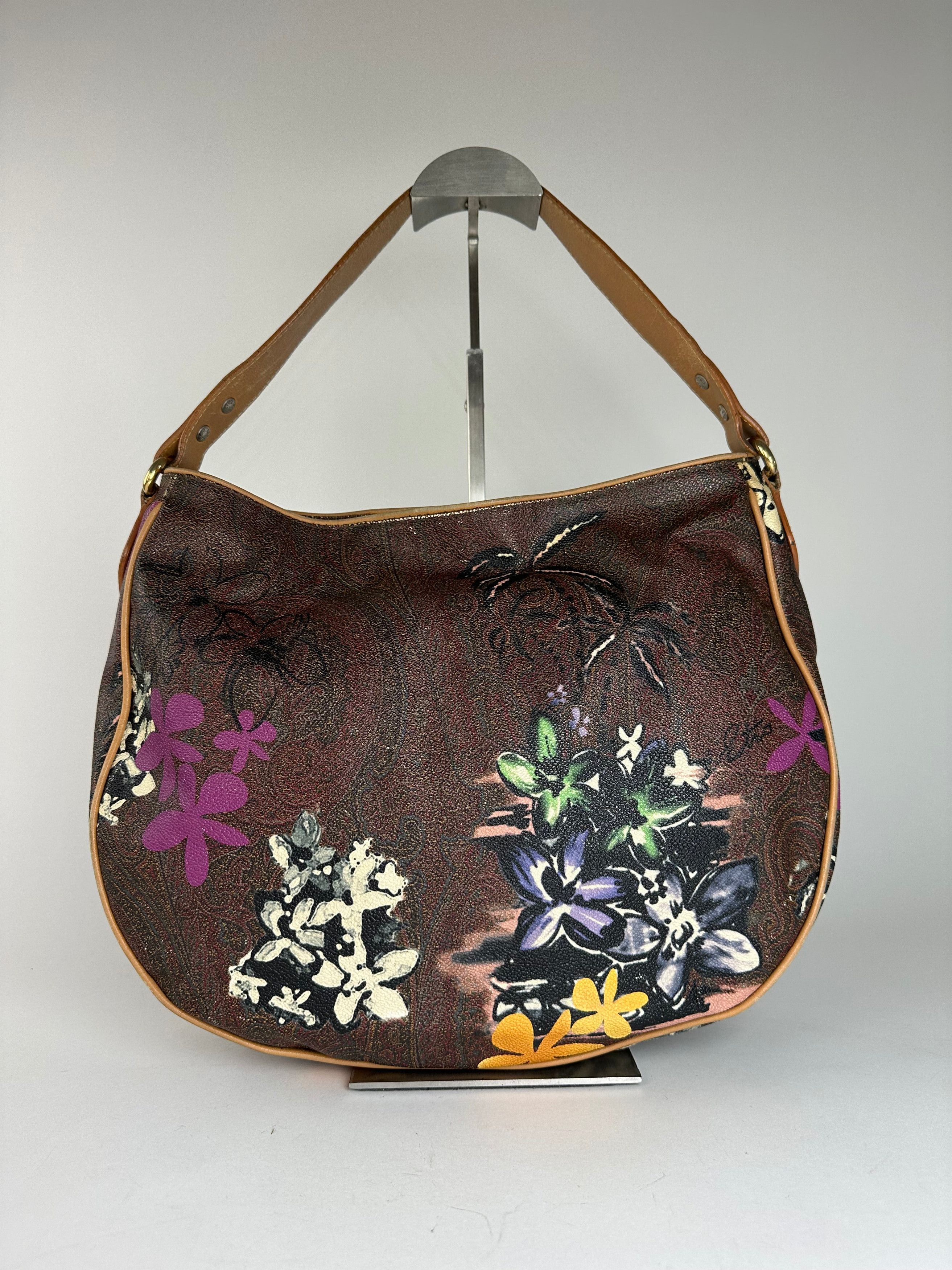 Other Vintage Etro Canvas Hobo Bag Brown Size ONE SIZE - 2 Thumbnail