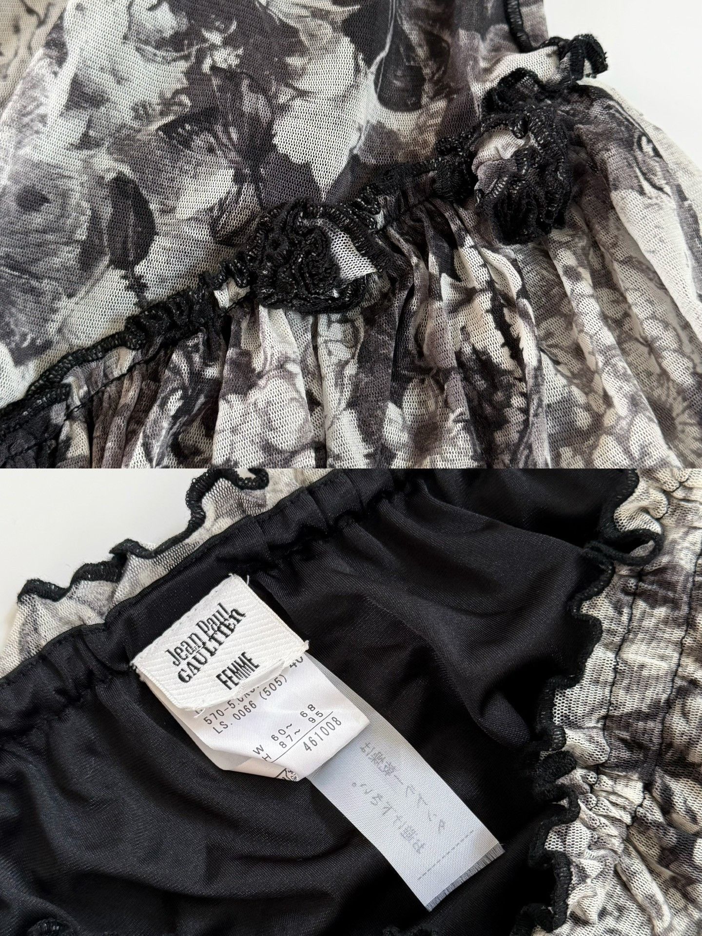 Jean Paul Gaultier Jean Paul Gaultier Vintage Portrait Floral Skirt Size 40" / US 18 - 9 Thumbnail