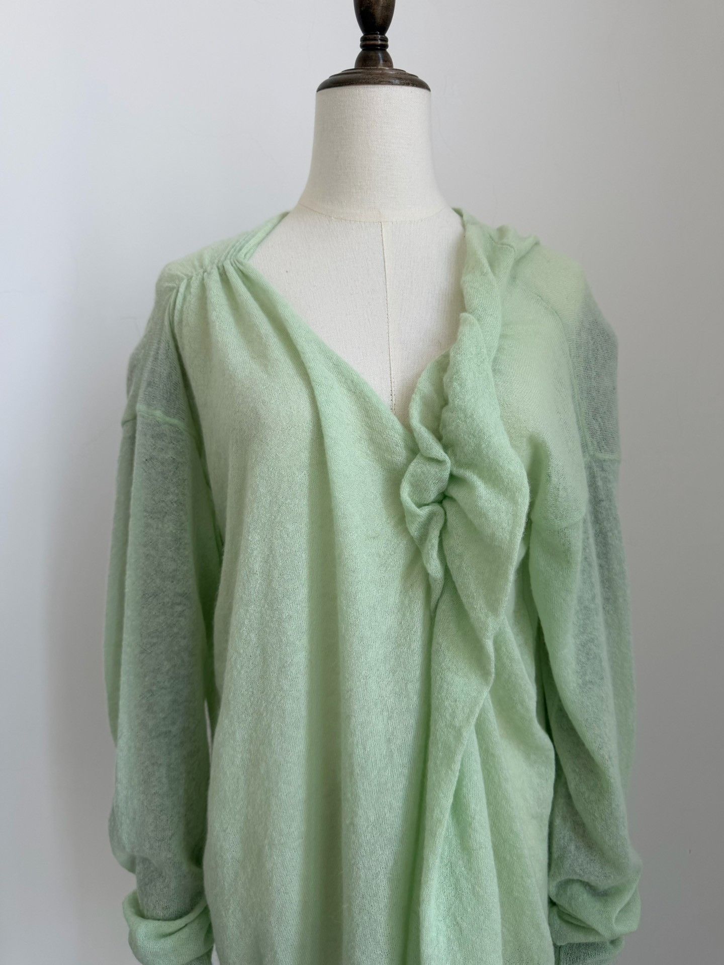 Dries Van Noten Dries Van Noten Mint Green Knot Pullover Size S / US 4 / IT 40 - 2 Thumbnail