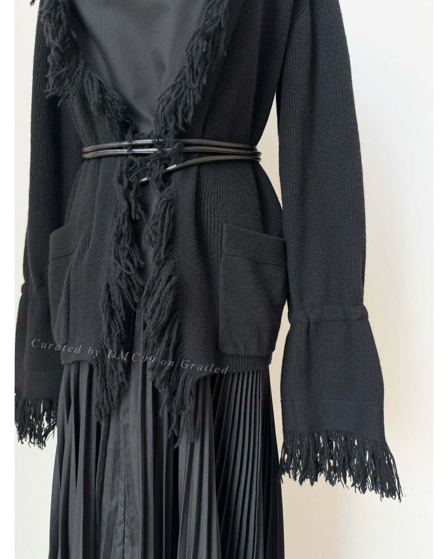 Sacai Sacai 2018 FW Wool Fringe Pleated Dress Size M / US 6-8 / IT 42-44 - 3 Thumbnail