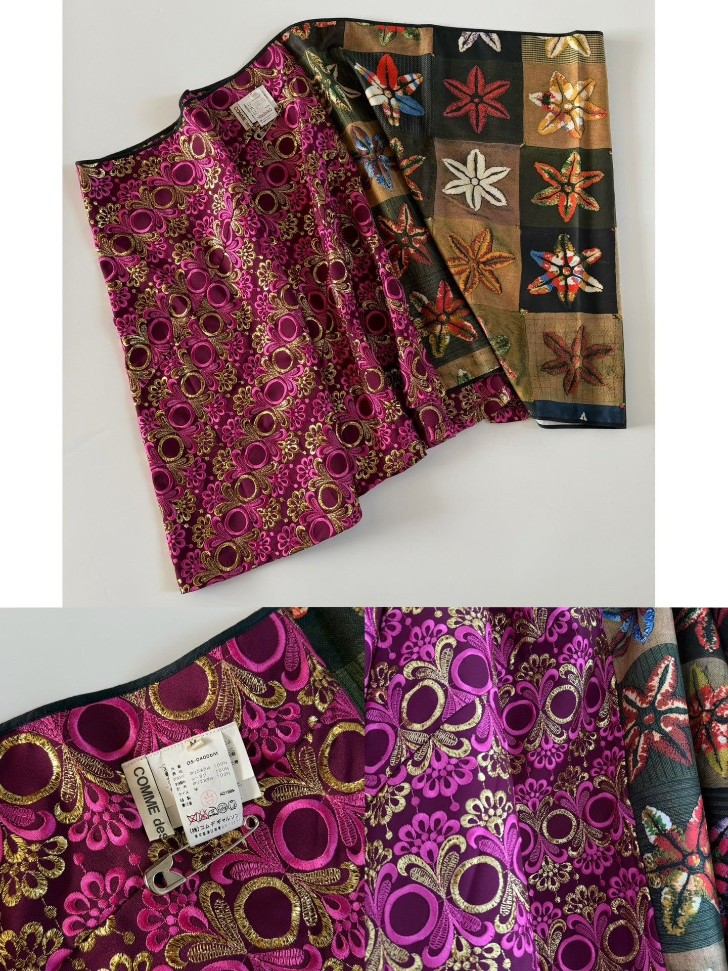 Rei Kawakubo Comme des Garçons 1999 Runway Patchwork Skirt Size 38" / US 16 / IT 52 - 9 Thumbnail