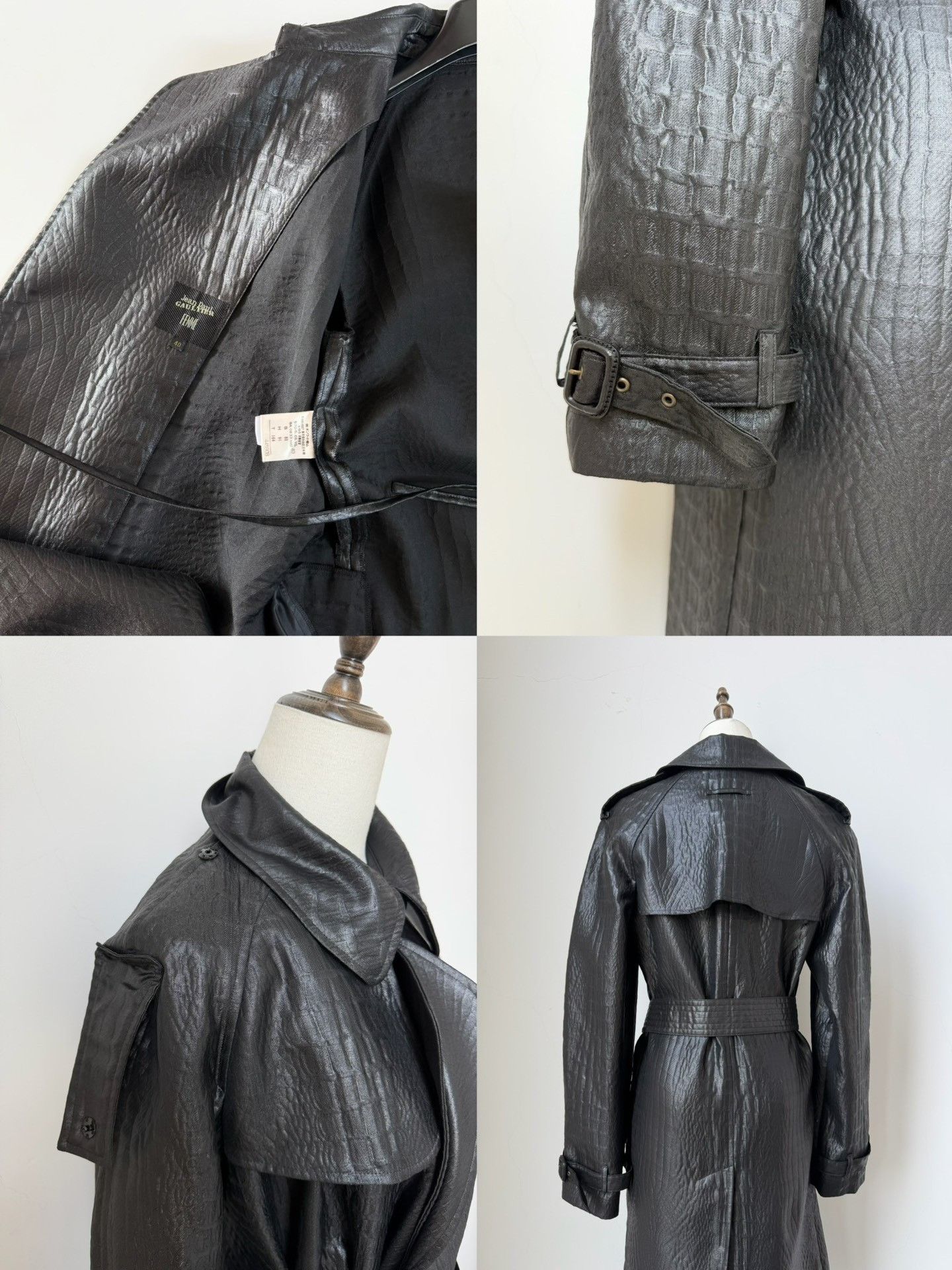 Jean Paul Gaultier Jean Paul Gaultier Vintage Faux Leather Trench Size S / US 4 / IT 40 - 9 Thumbnail