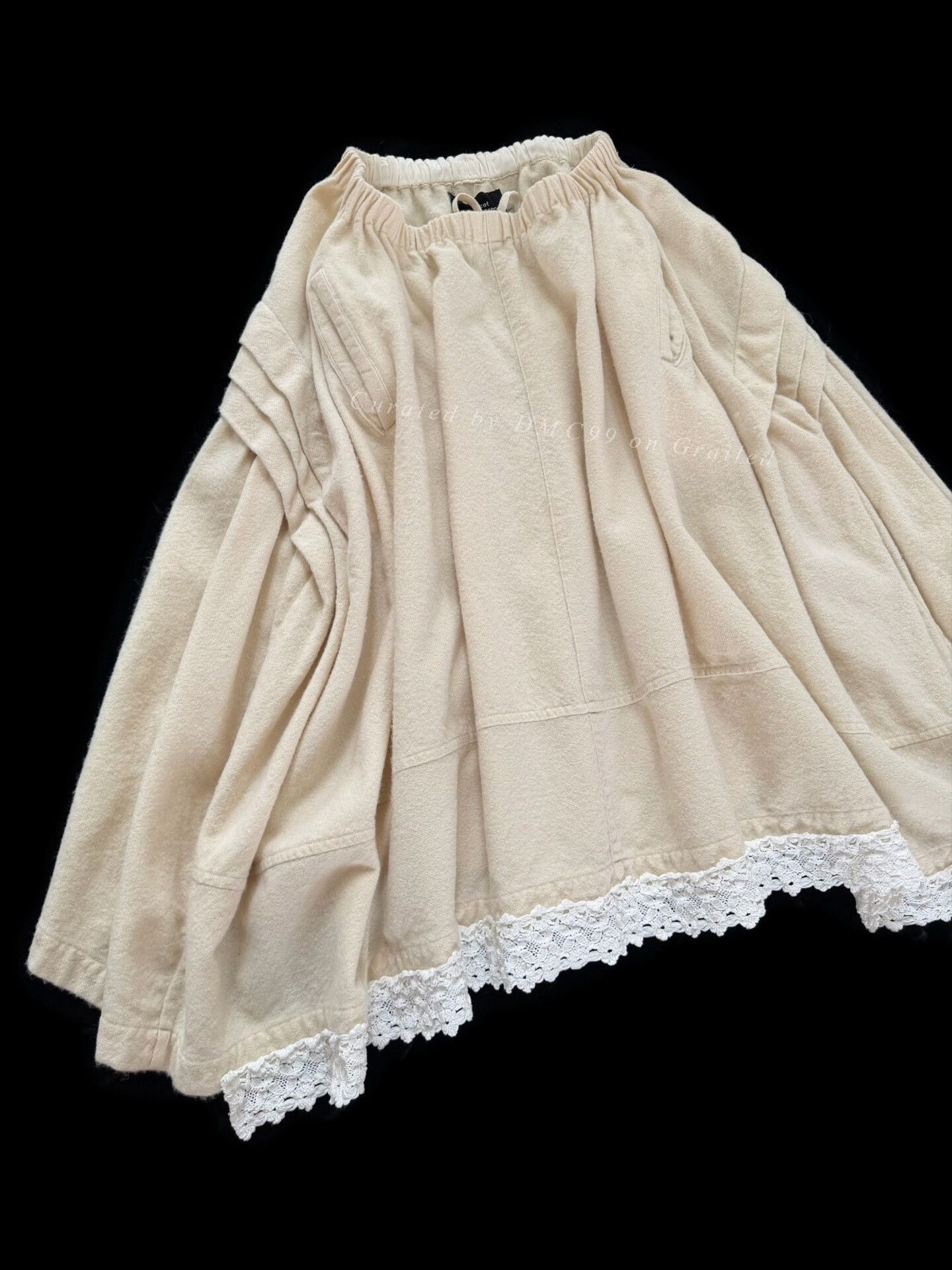 Rei Kawakubo Comme des Garçons Tricot Lace Panel Skirt Size 36" / US 14 / IT 50 - 5 Thumbnail