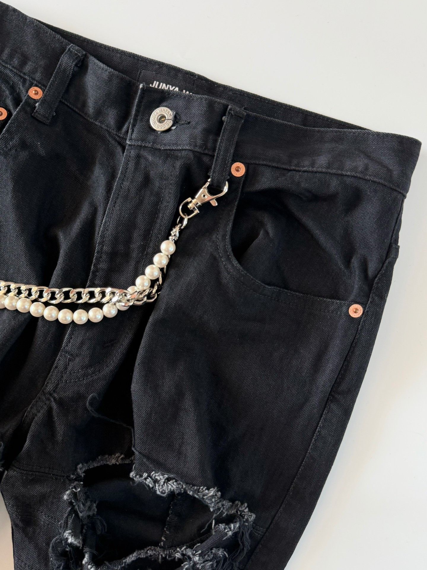 Junya Watanabe Junya Watanabe 23SS Beaded Distressed Jeans Size 38" / US 16 / IT 52 - 9 Thumbnail