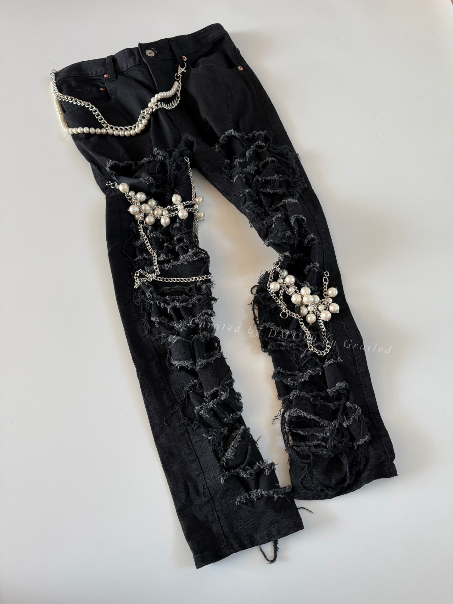 Junya Watanabe Junya Watanabe 23SS Beaded Distressed Jeans Size 38" / US 16 / IT 52 - 6 Thumbnail