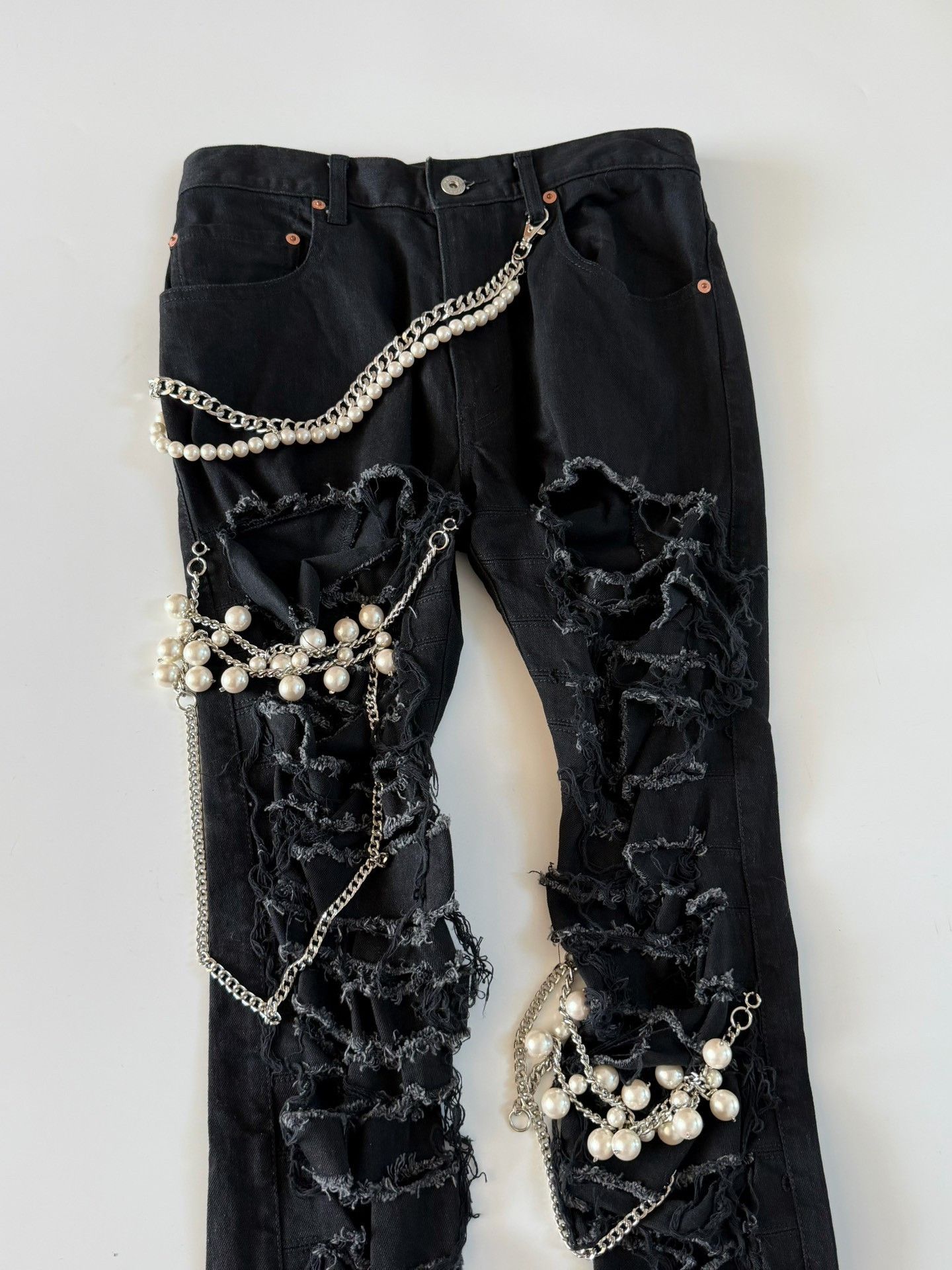 Junya Watanabe Junya Watanabe 23SS Beaded Distressed Jeans Size 38" / US 16 / IT 52 - 3 Thumbnail