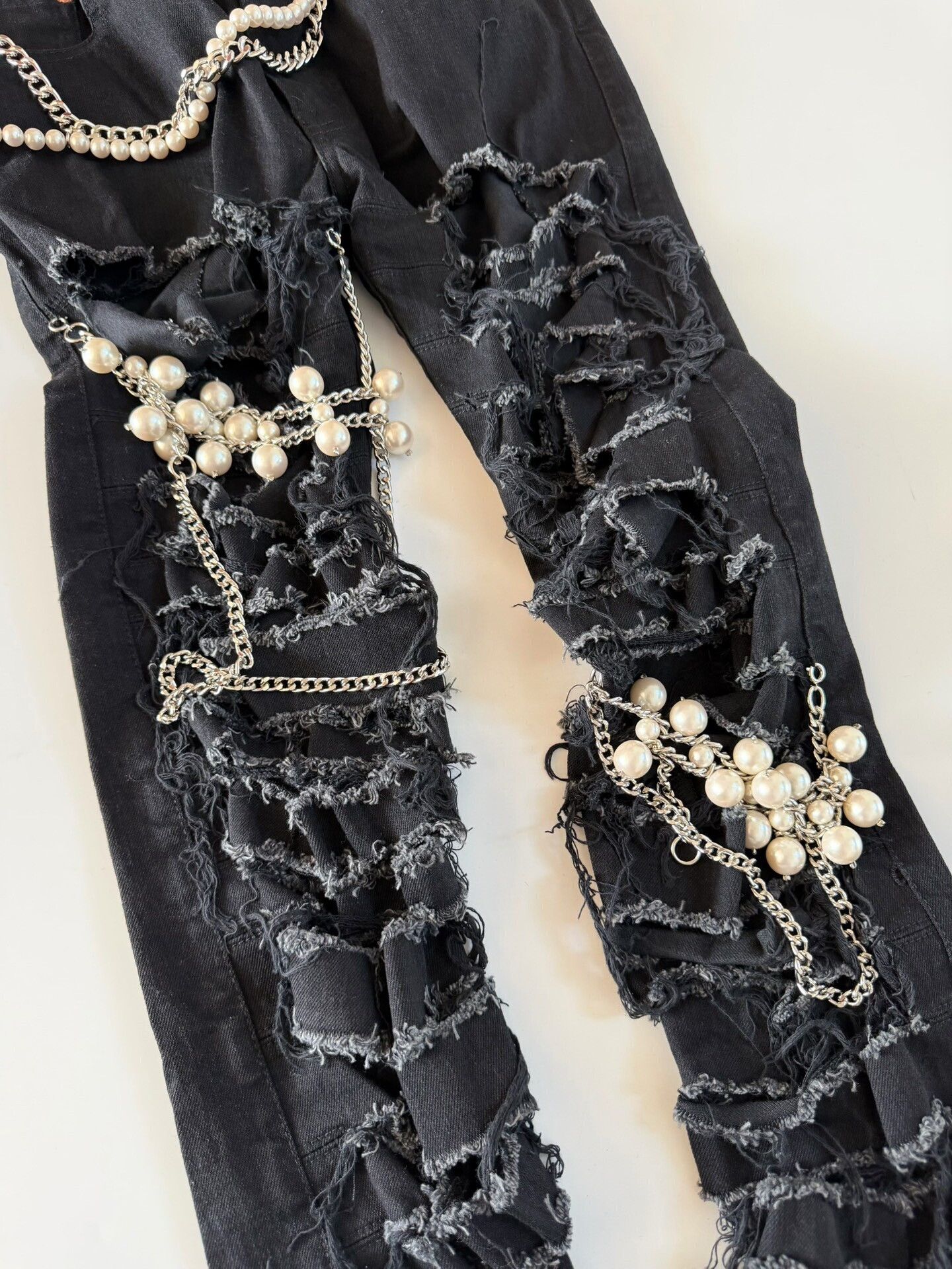 Junya Watanabe Junya Watanabe 23SS Beaded Distressed Jeans Size 38" / US 16 / IT 52 - 8 Thumbnail