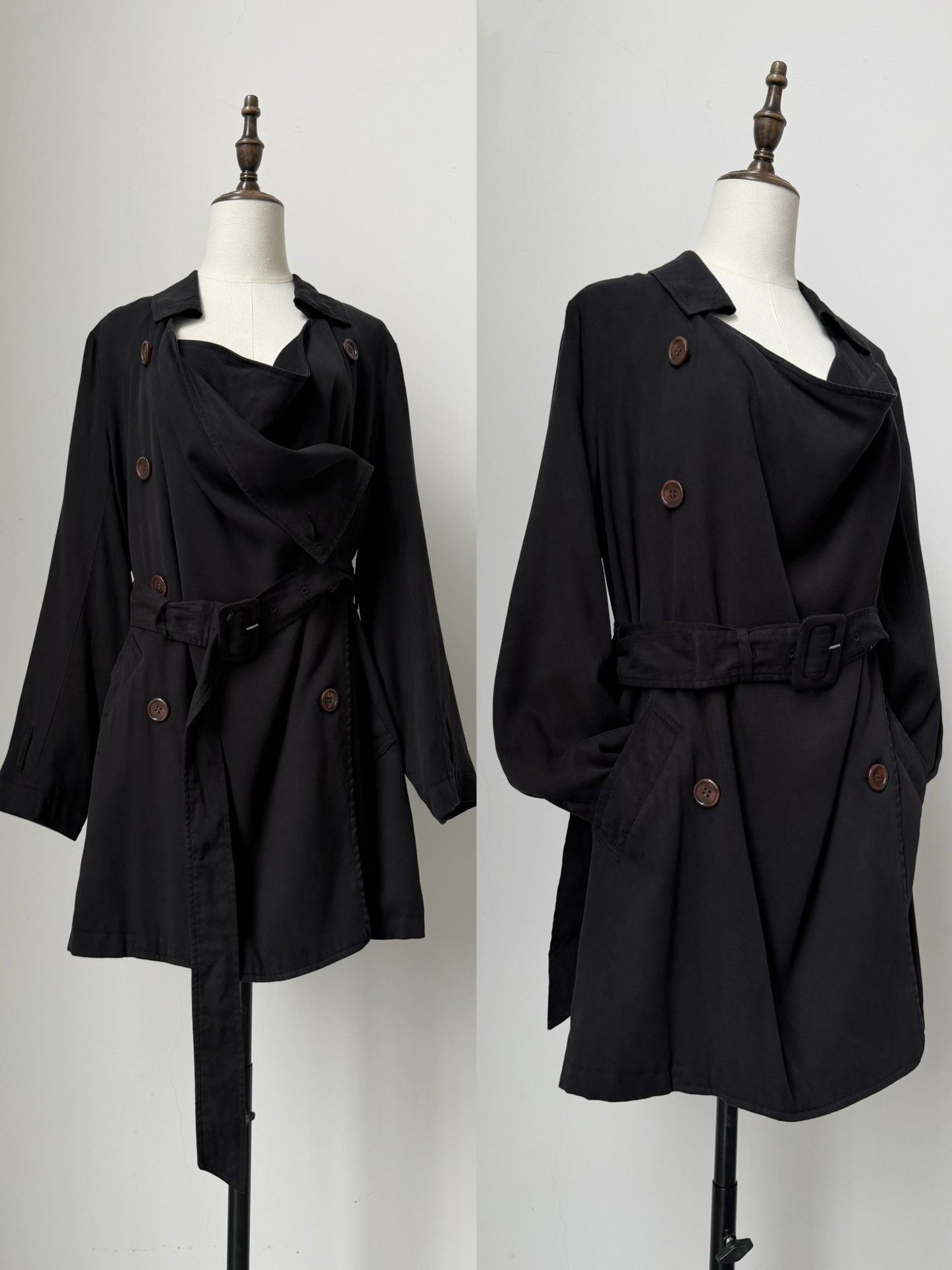 Issey Miyake Issey Miyake 2005 Mainline Draped Trench Coat Size L / US 10 / IT 46 - 7 Thumbnail