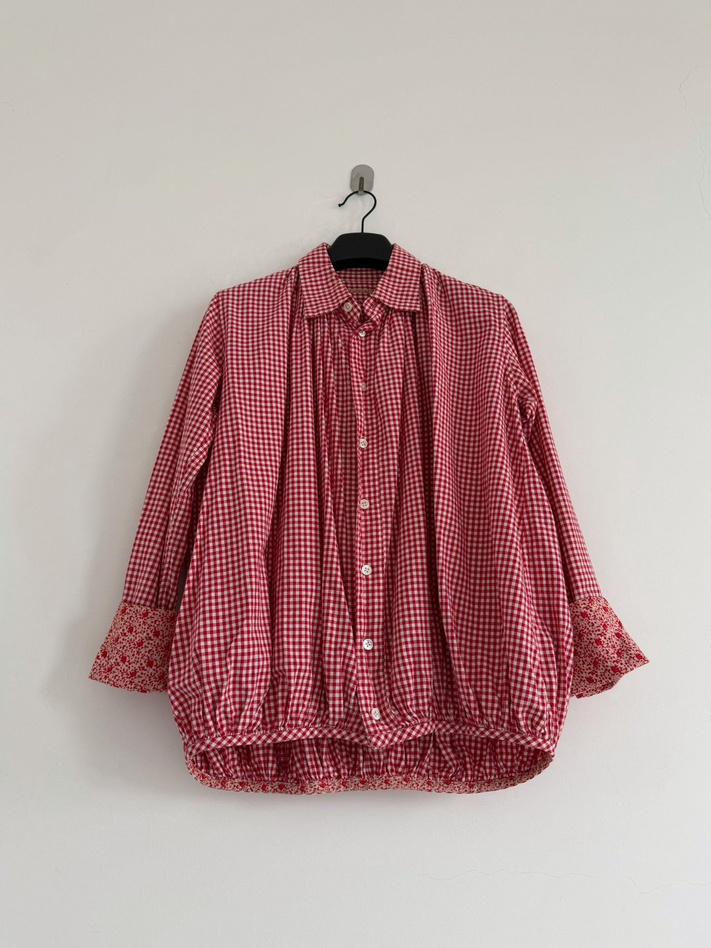 Kapital Kapital Red Check 3D Bubble Shirt Size XS / US 0-2 / IT 36-38 - 4 Thumbnail