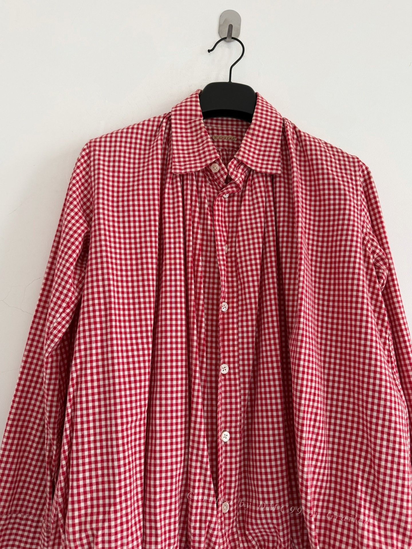 Kapital Kapital Red Check 3D Bubble Shirt Size XS / US 0-2 / IT 36-38 - 6 Thumbnail