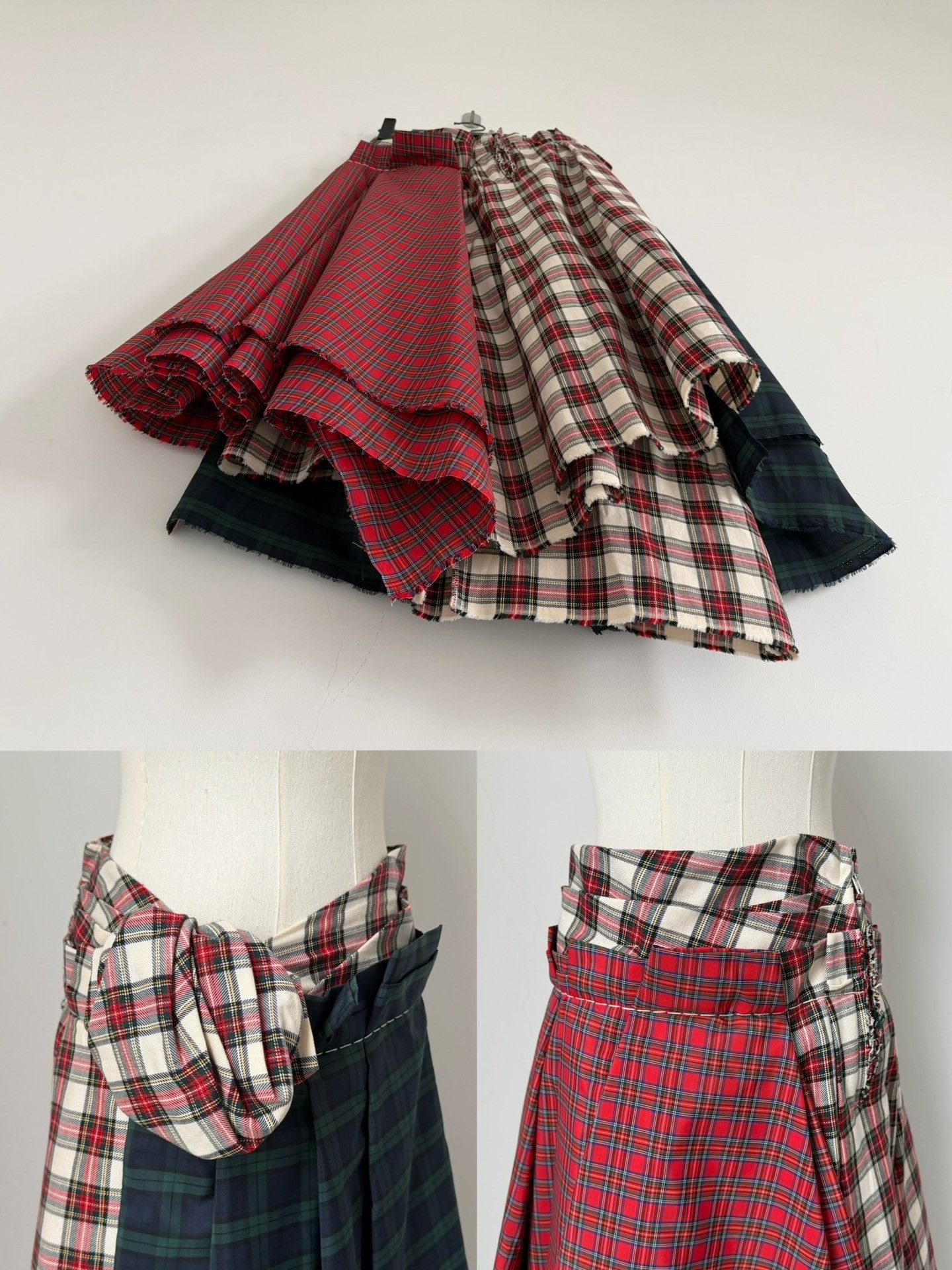 Comme des Garcons Comme des Garçons 2005 Runway Plaid Skirt Size 35" - 9 Thumbnail