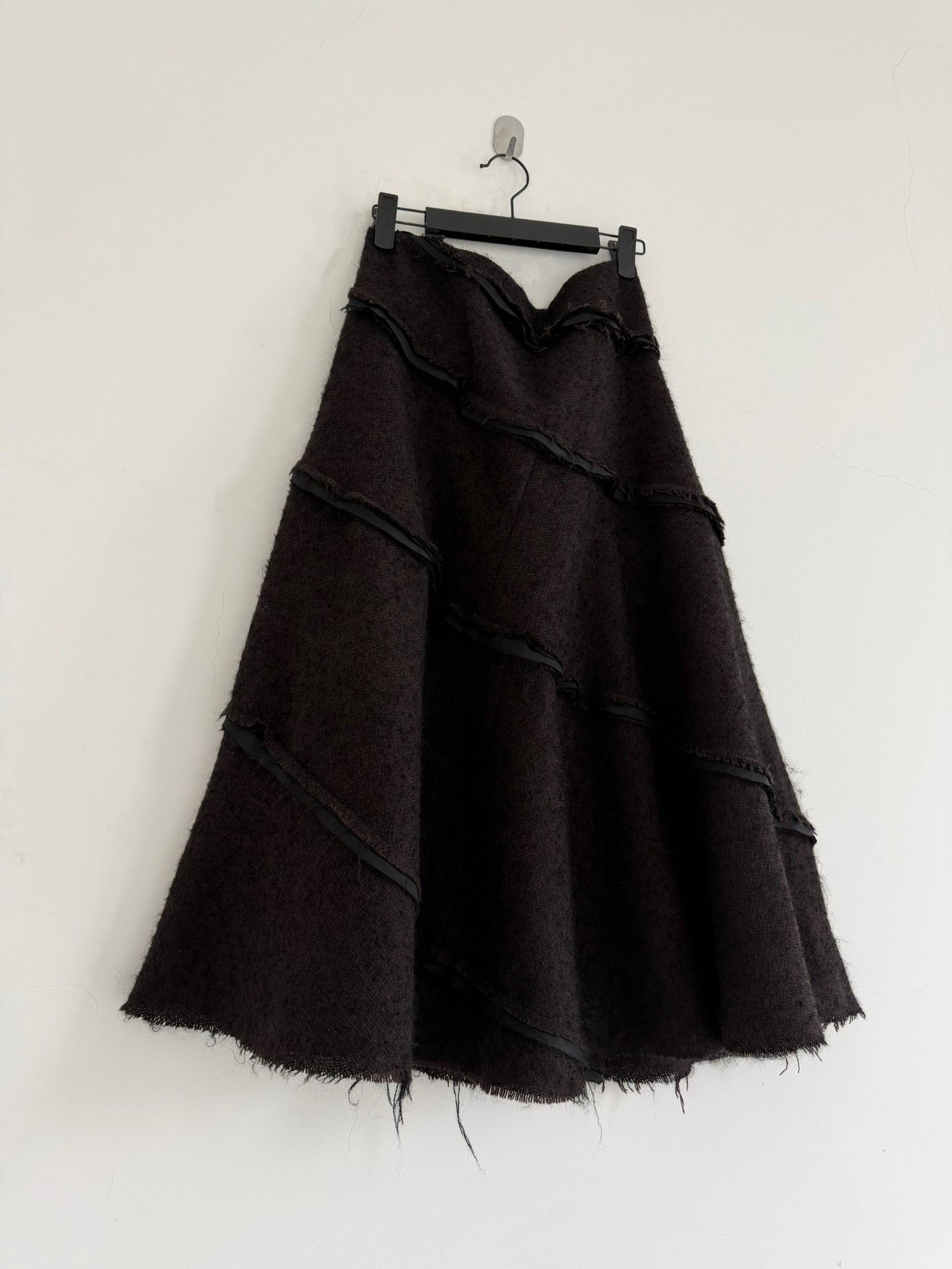 Junya Watanabe Junya Watanabe 2002 Wool Fringe Flared Skirt Size 34" / US 12 / IT 48 - 2 Thumbnail