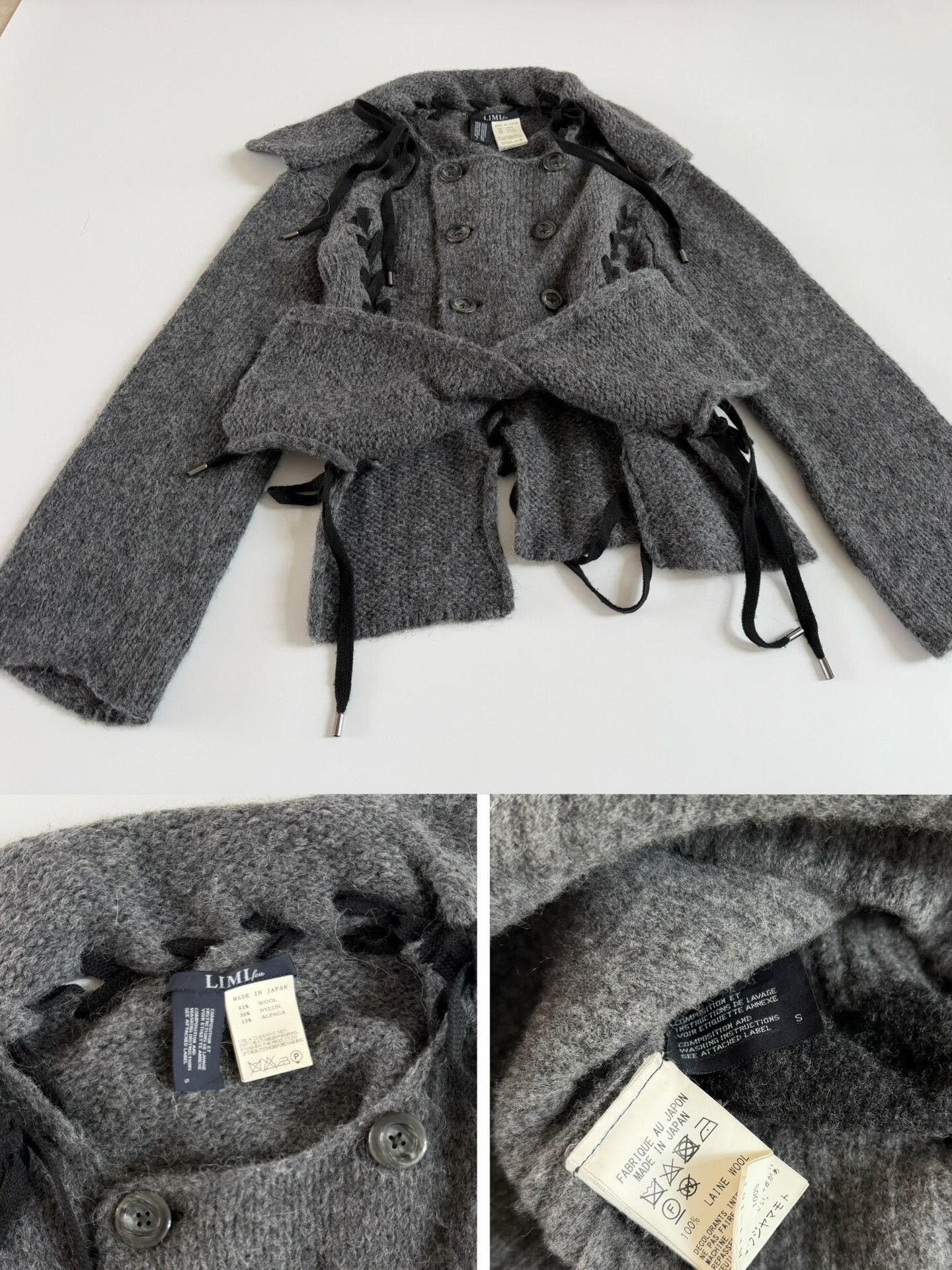 Limi Feu Limi Feu Tie Detail Knit Coat Size S / US 4 / IT 40 - 3 Thumbnail