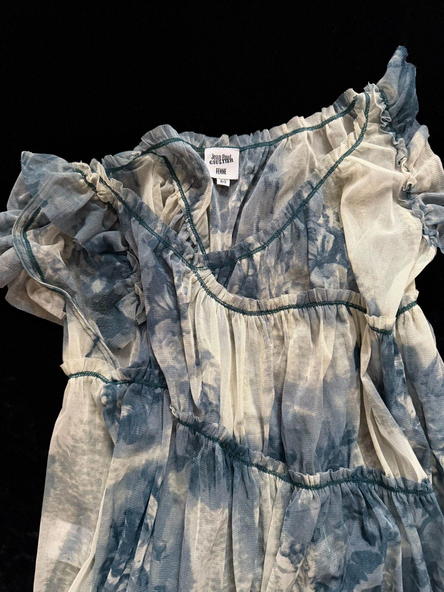 Jean Paul Gaultier Jean Paul Gaultier Ink Wash Mesh Top Size S / US 4 / IT 40 - 3 Thumbnail
