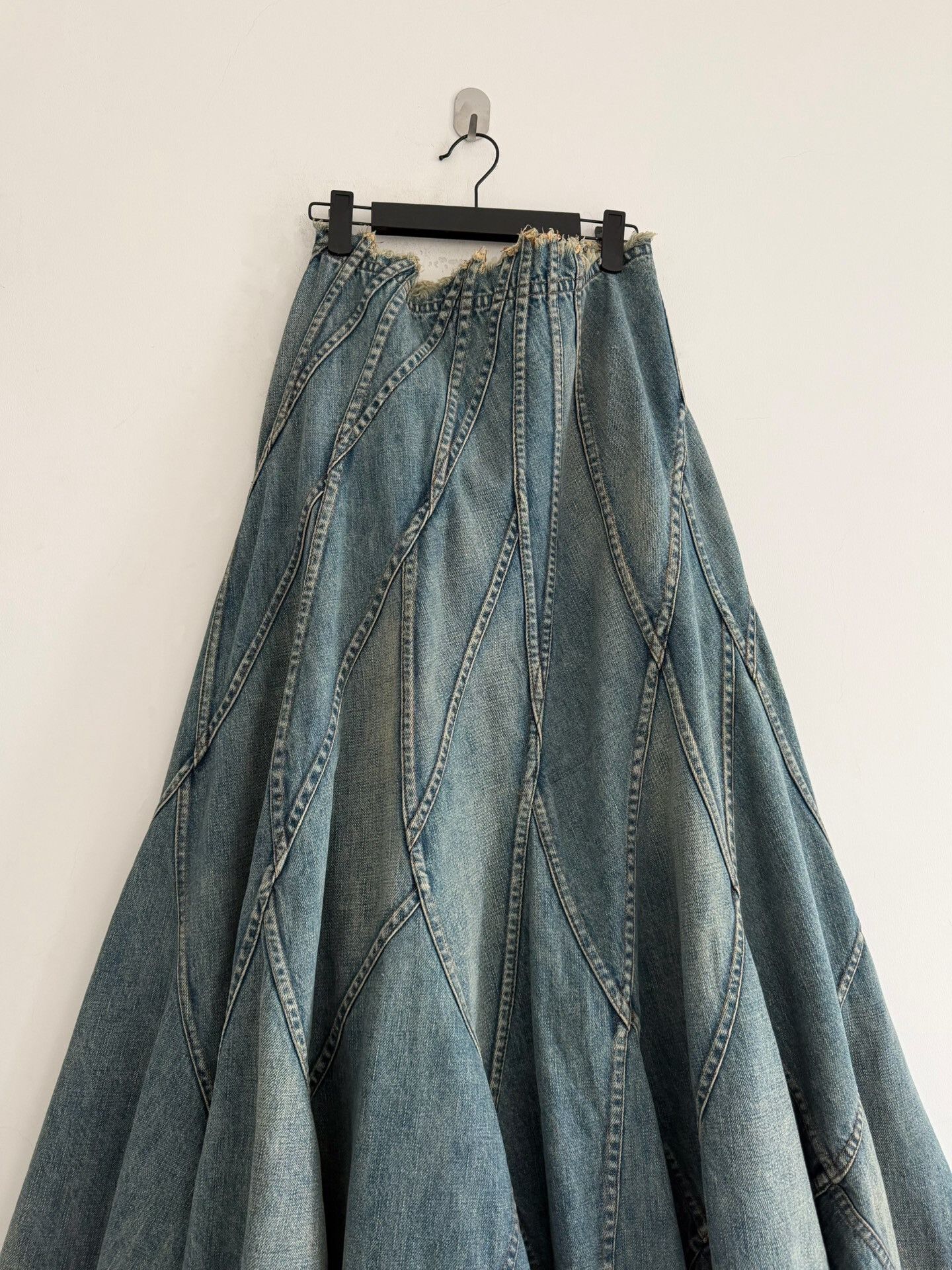 Junya Watanabe Junya Watanabe 2002 Deconstructed Denim Long Skirt Size 37" - 2 Thumbnail