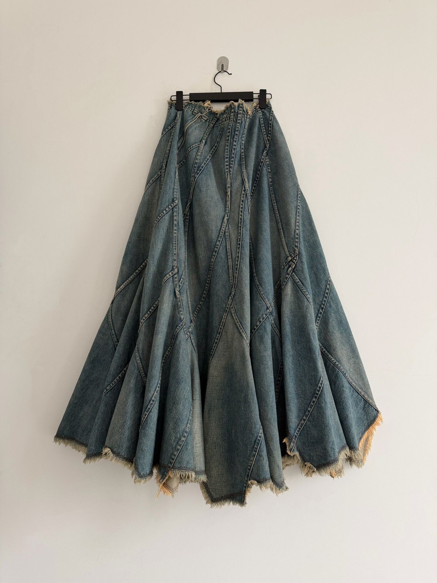 Junya Watanabe Junya Watanabe 2002 Deconstructed Denim Long Skirt Size 37" - 3 Thumbnail