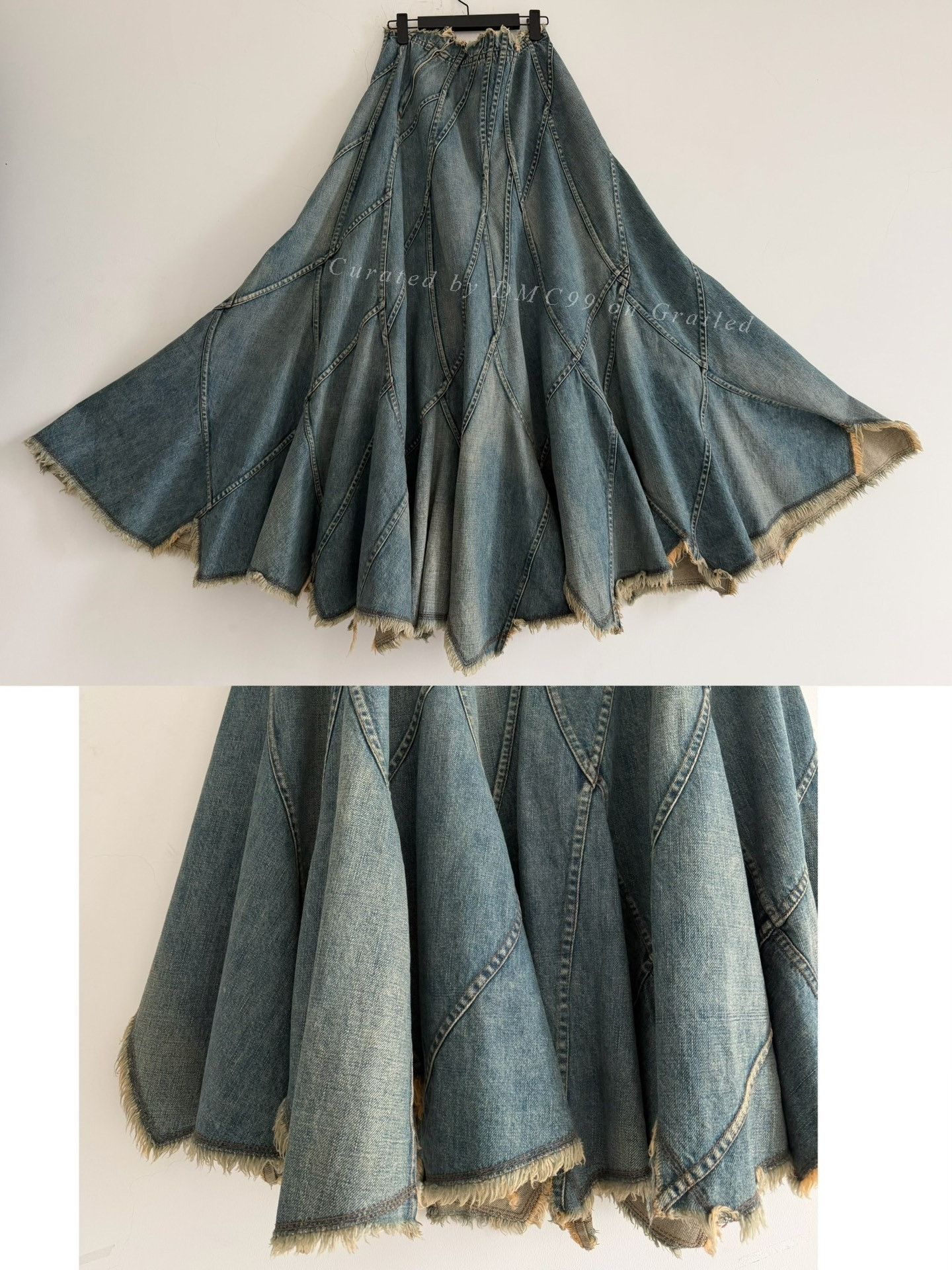 Junya Watanabe Junya Watanabe 2002 Deconstructed Denim Long Skirt Size 37" - 5 Thumbnail