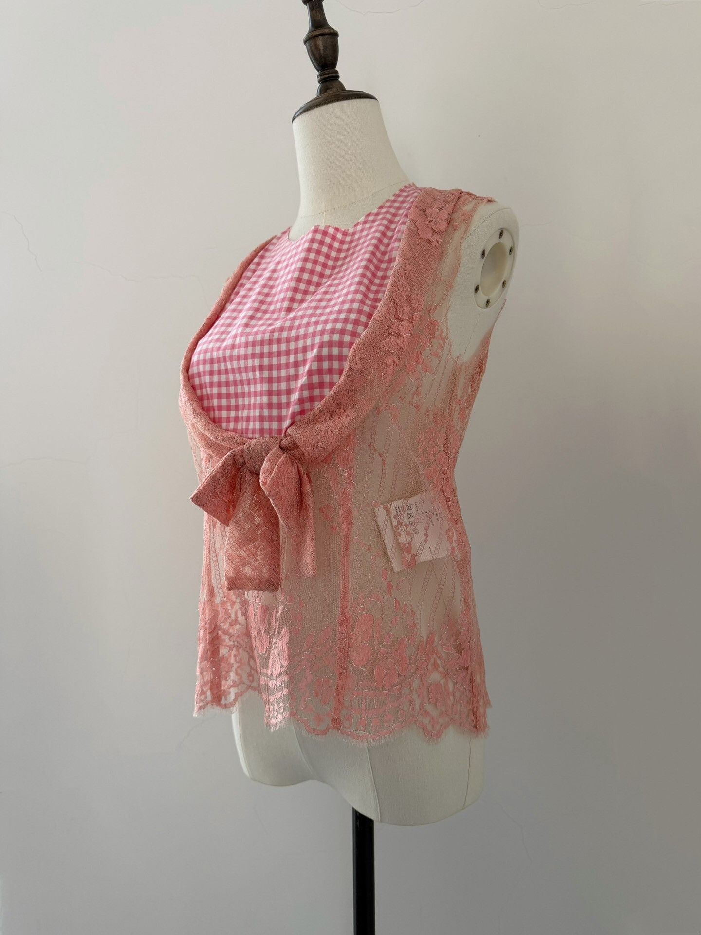 Comme des Garcons Comme des Garçons 2004 Checkered Lace Vest Size M / US 6-8 / IT 42-44 - 7 Thumbnail