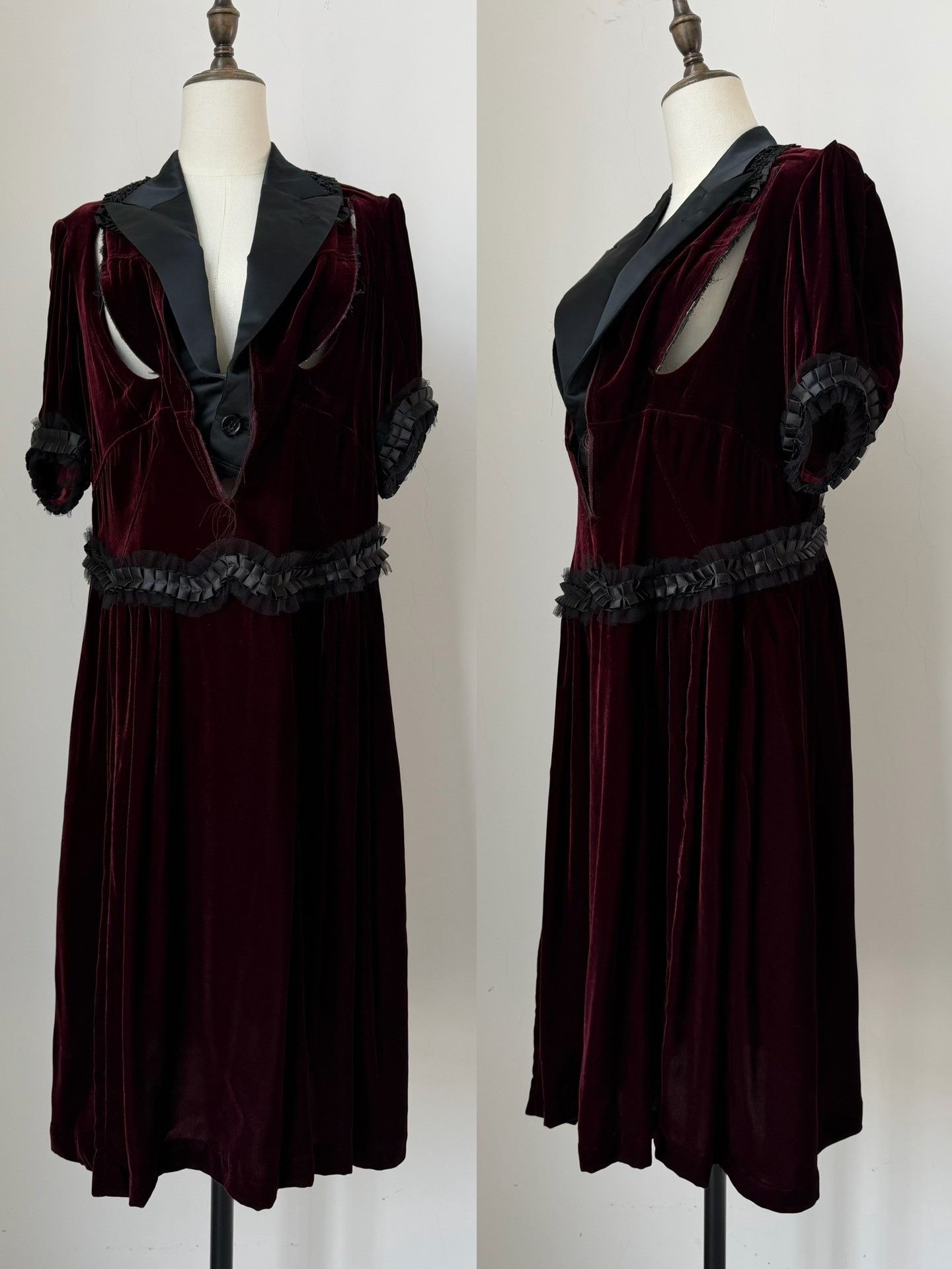 Rei Kawakubo Comme des Garçons 2006 Velvet Dress Size S / US 4 / IT 40 - 4 Thumbnail