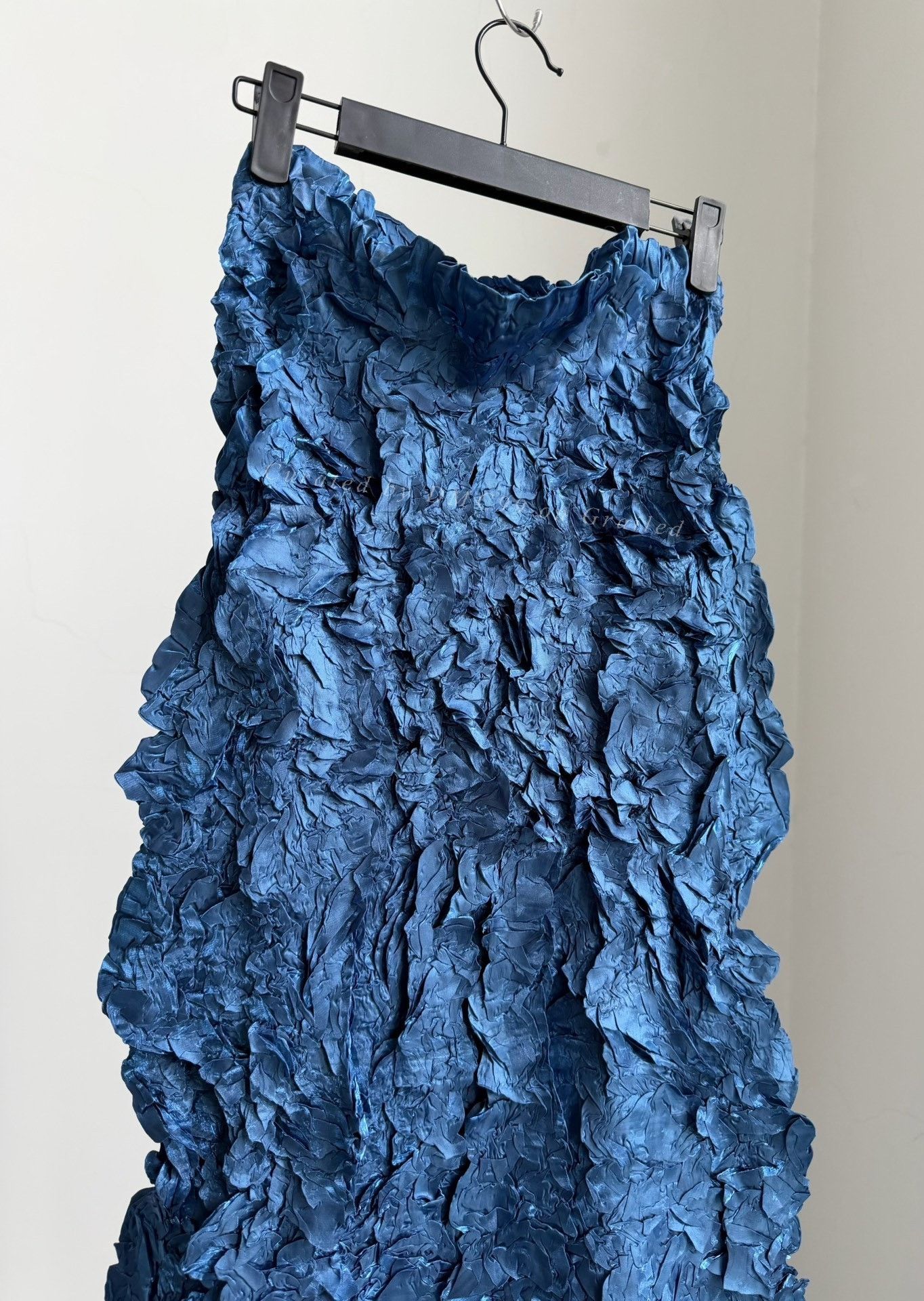 Issey Miyake Issey Miyake 1999 Metallic Blue Skirt Size 32" / US 10 / IT 46 - 2 Thumbnail