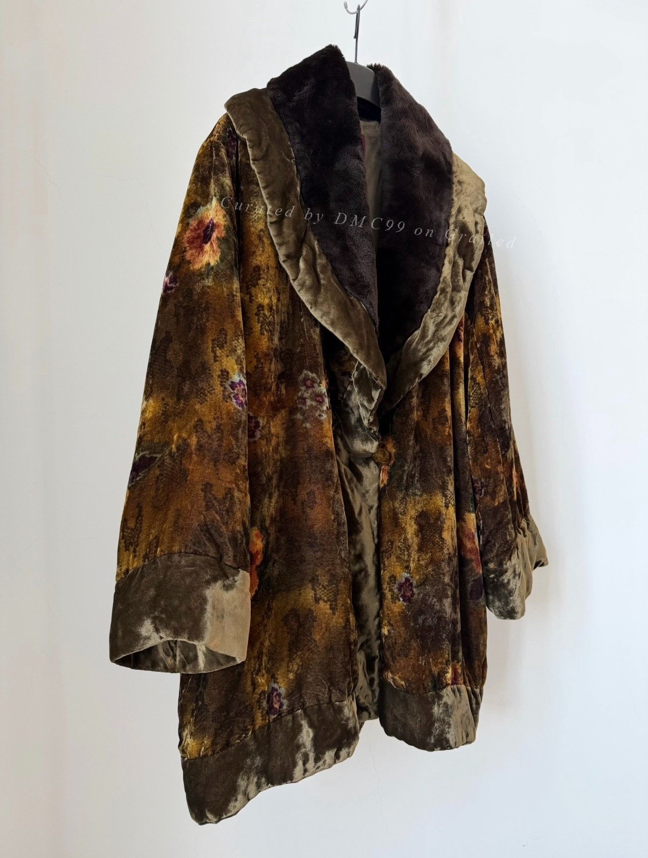 Kenzo Kenzo 80s Fur Collar Velvet Floral Coat Size M / US 6-8 / IT 42-44 - 4 Thumbnail