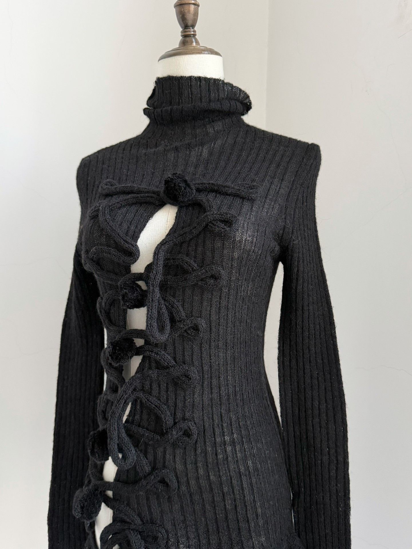 Jean Paul Gaultier Jean Paul Gaultier 90s Vintage Chinese Knot High Neck Sweater Size S / US 4 / IT 40 - 2 Thumbnail