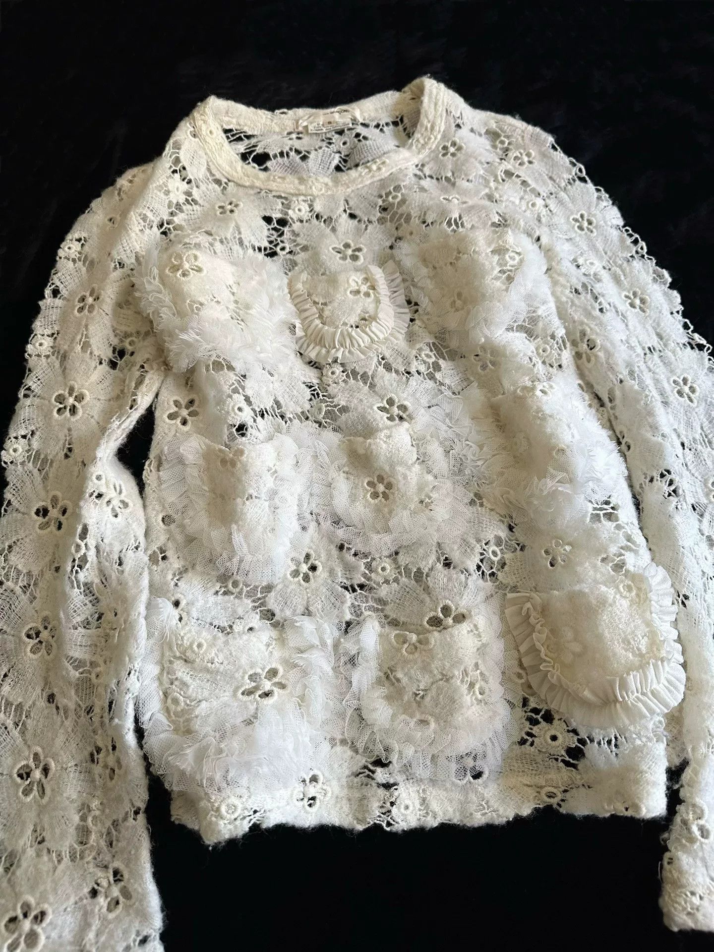 Rei Kawakubo Comme des Garçons 2015 Wool Lace Pocket Top Size S / US 4 / IT 40 - 3 Thumbnail