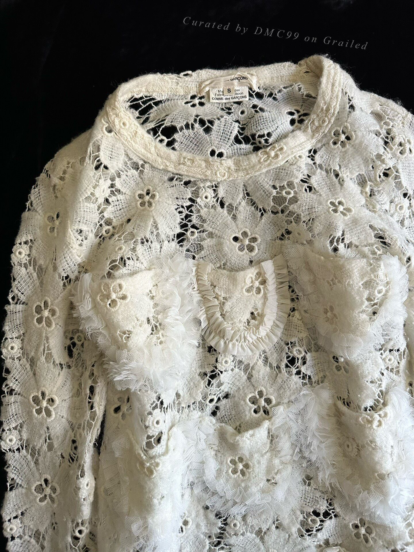 Rei Kawakubo Comme des Garçons 2015 Wool Lace Pocket Top Size S / US 4 / IT 40 - 9 Thumbnail
