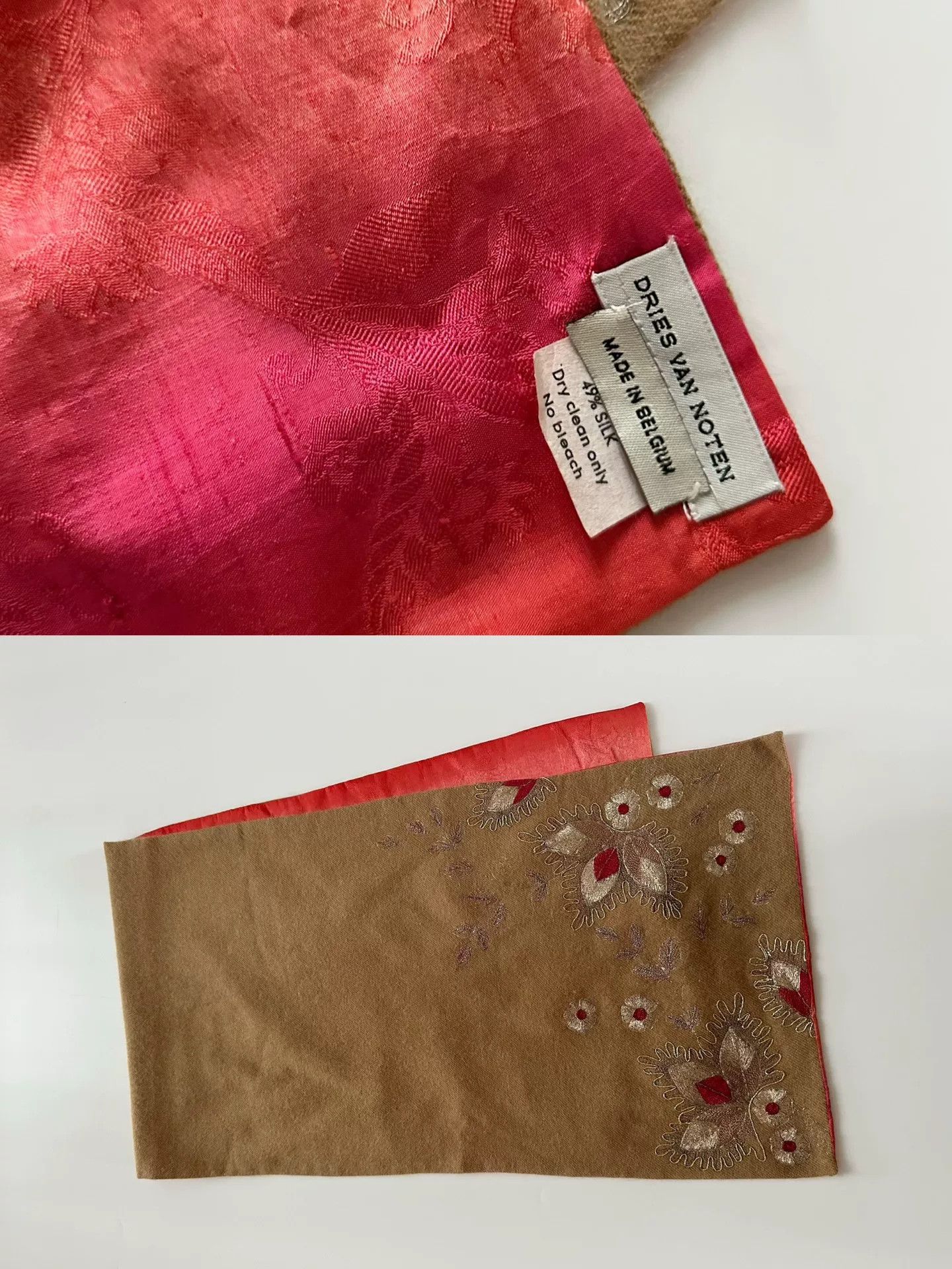 Dries Van Noten Dries Van Noten 90s Embroidered Wool Scarf Size ONE SIZE - 9 Thumbnail