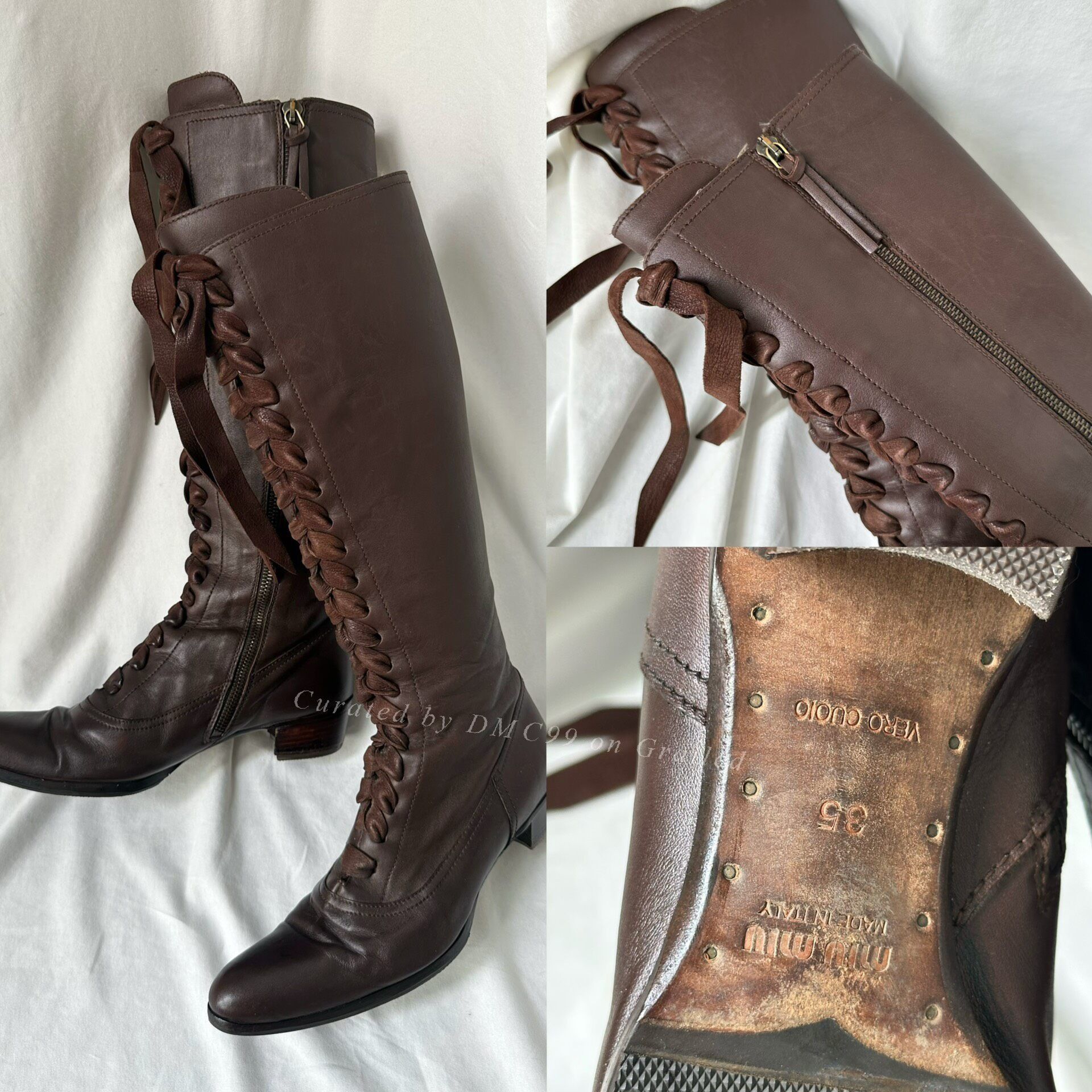 Miu Miu Miu Miu Vintage Lace-Up Boots Size US 4 / IT 34 - 8 Thumbnail