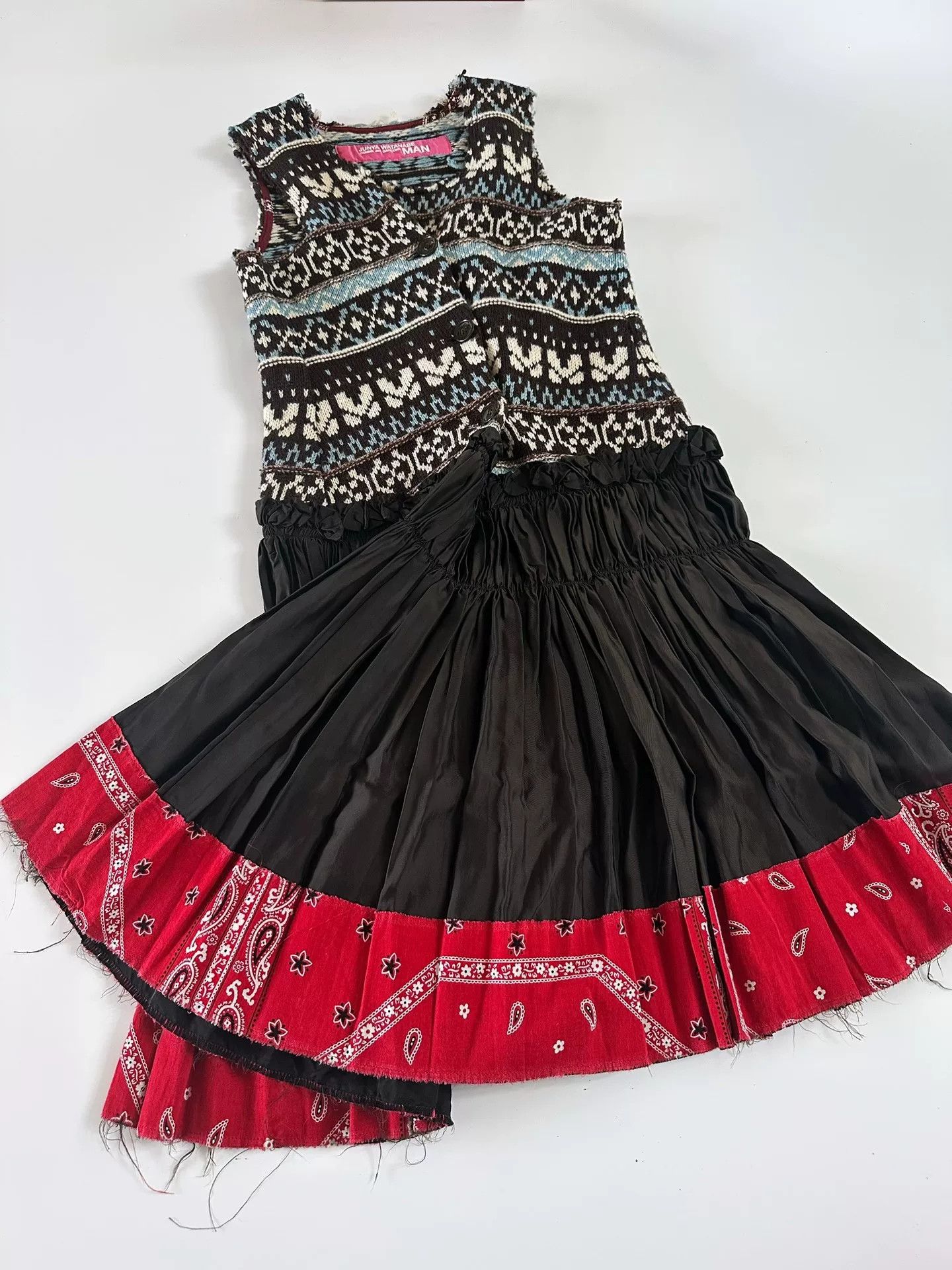 Junya Watanabe Junya Watanabe AD2003 Wool Patchwork Dress Size M / US 6-8 / IT 42-44 - 2 Thumbnail