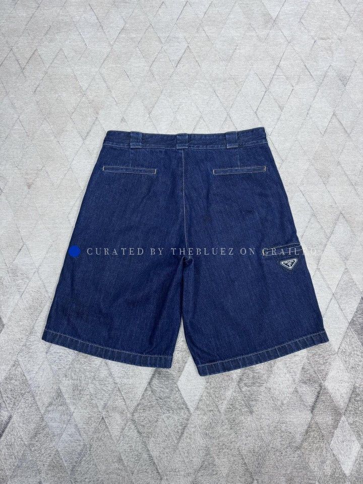 Prada Denim Bermuda Shorts with Triangle Logo Size US 36 / EU 52 - 2 Thumbnail