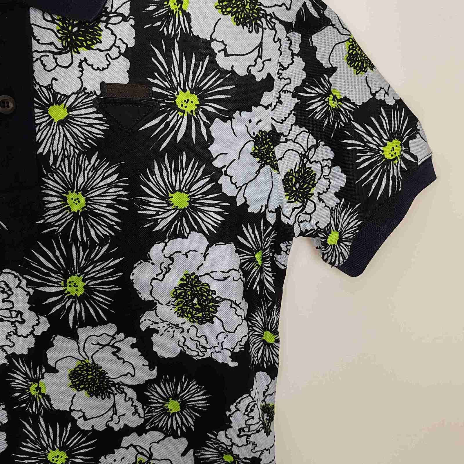 Prada Vibrant Floral Print Polo Shirt Size US M / EU 48-50 / 2 - 6 Thumbnail