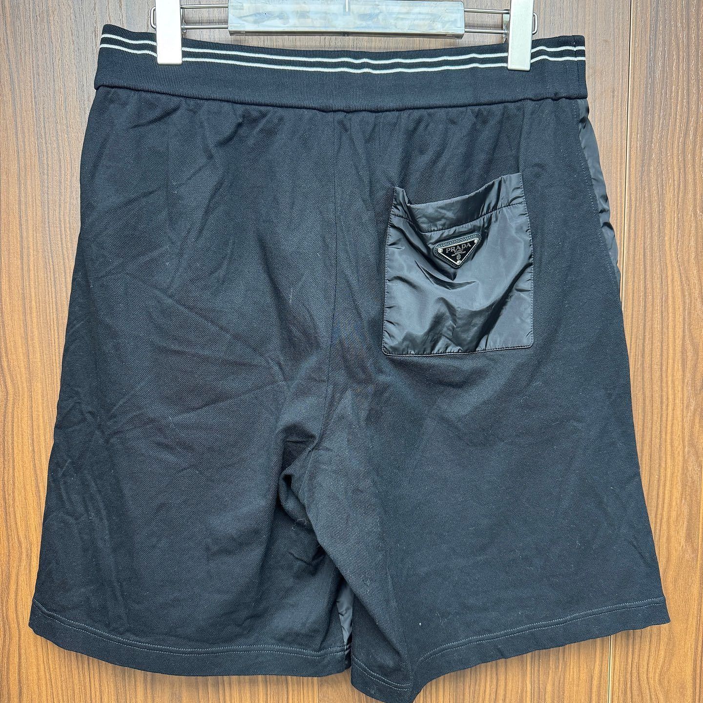 Prada Striped Waistband Black Shorts, Size 32 Size US 32 / EU 48 - 2 Thumbnail