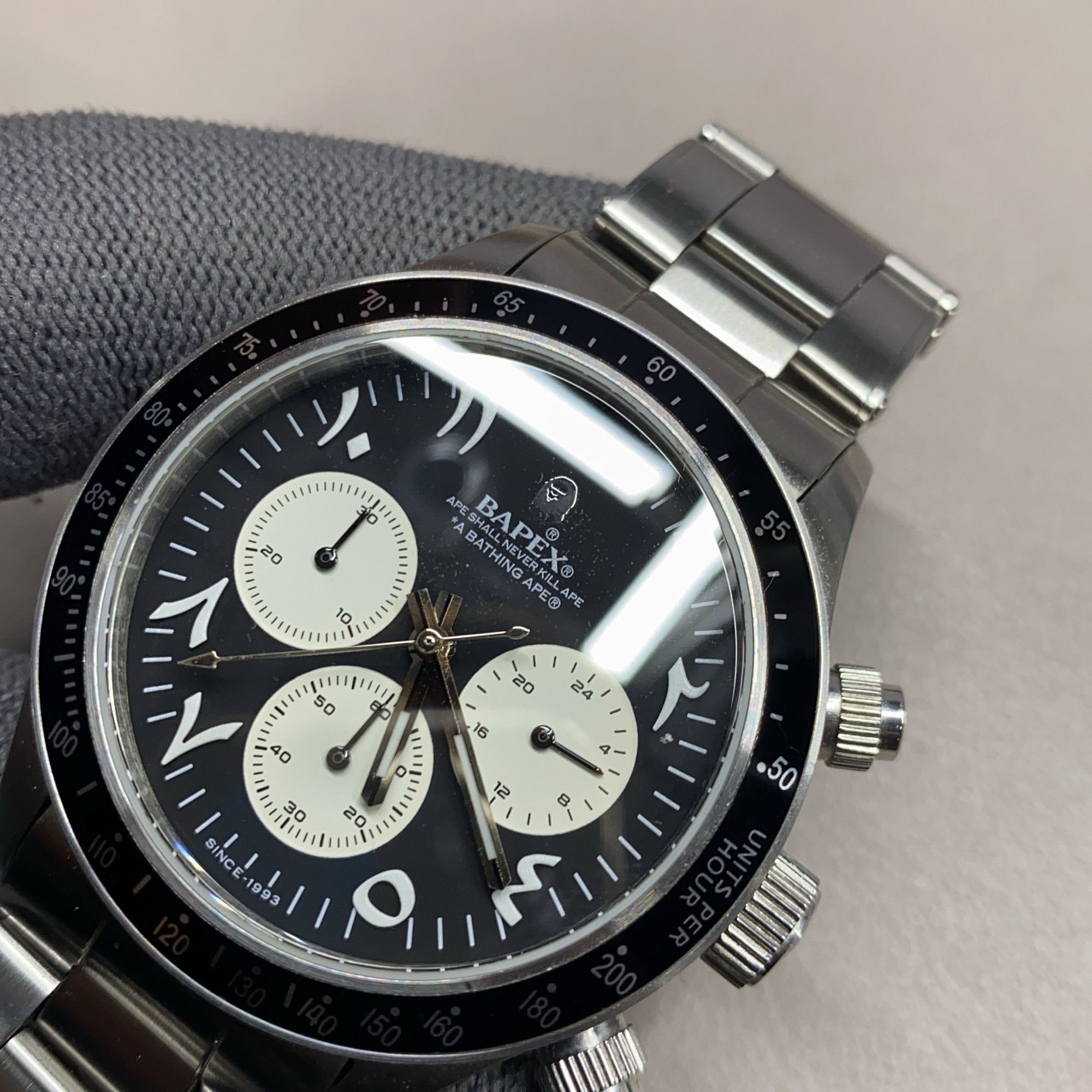 Bape Silver BAPEX Type 4 Arabic Dial Watch Size ONE SIZE - 7 Thumbnail
