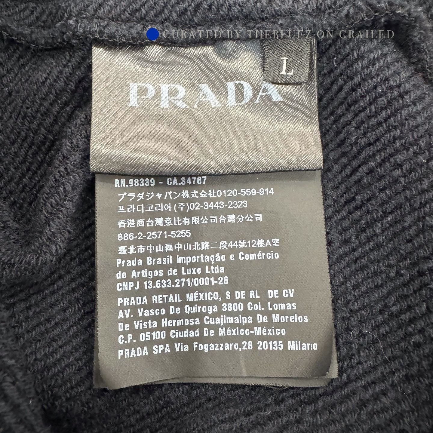 Prada Classic Black Logo Tab Sweatshirt Size US L / EU 52-54 / 3 - 4 Thumbnail