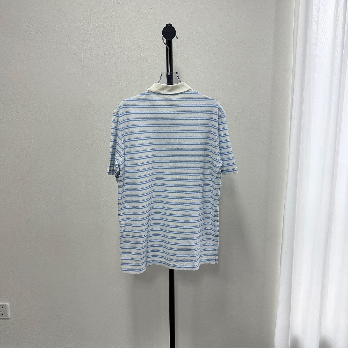 Prada Striped Cotton Polo Shirt in Blue Size US M / EU 48-50 / 2 - 2 Thumbnail