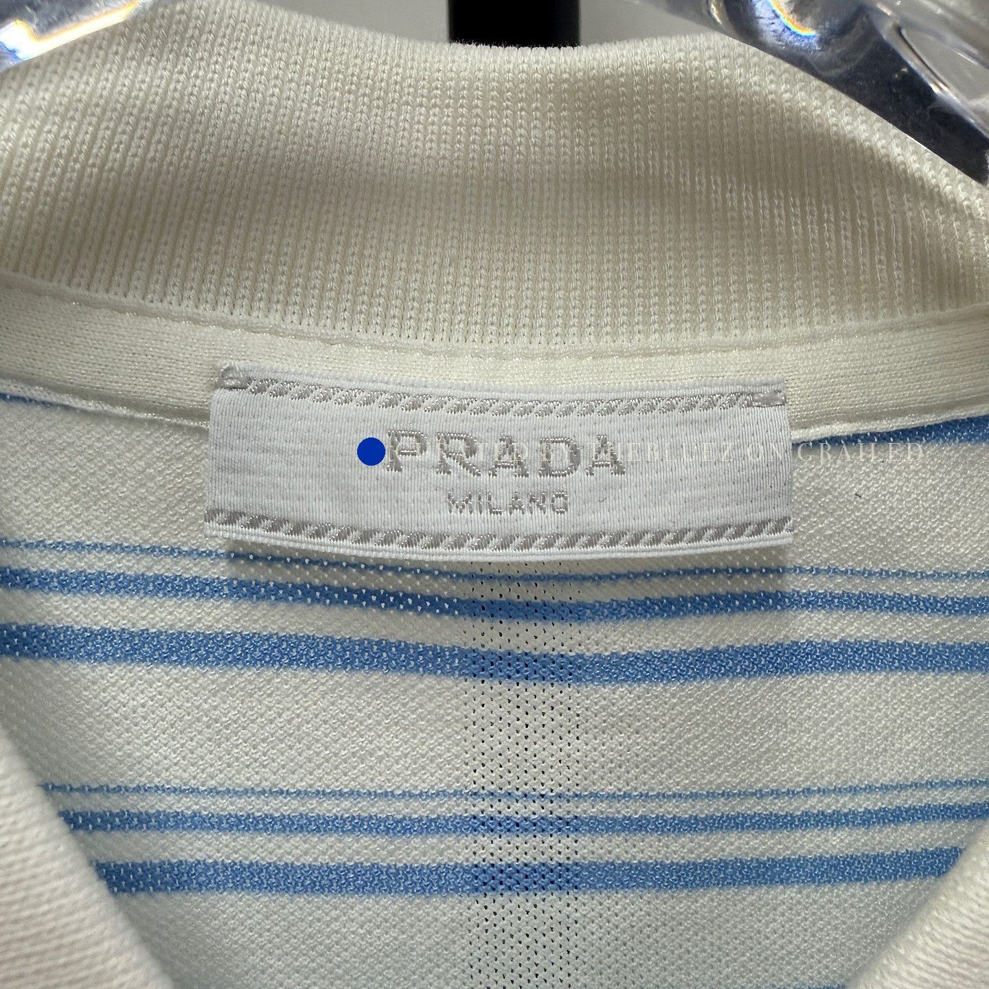 Prada Striped Cotton Polo Shirt in Blue Size US M / EU 48-50 / 2 - 3 Thumbnail