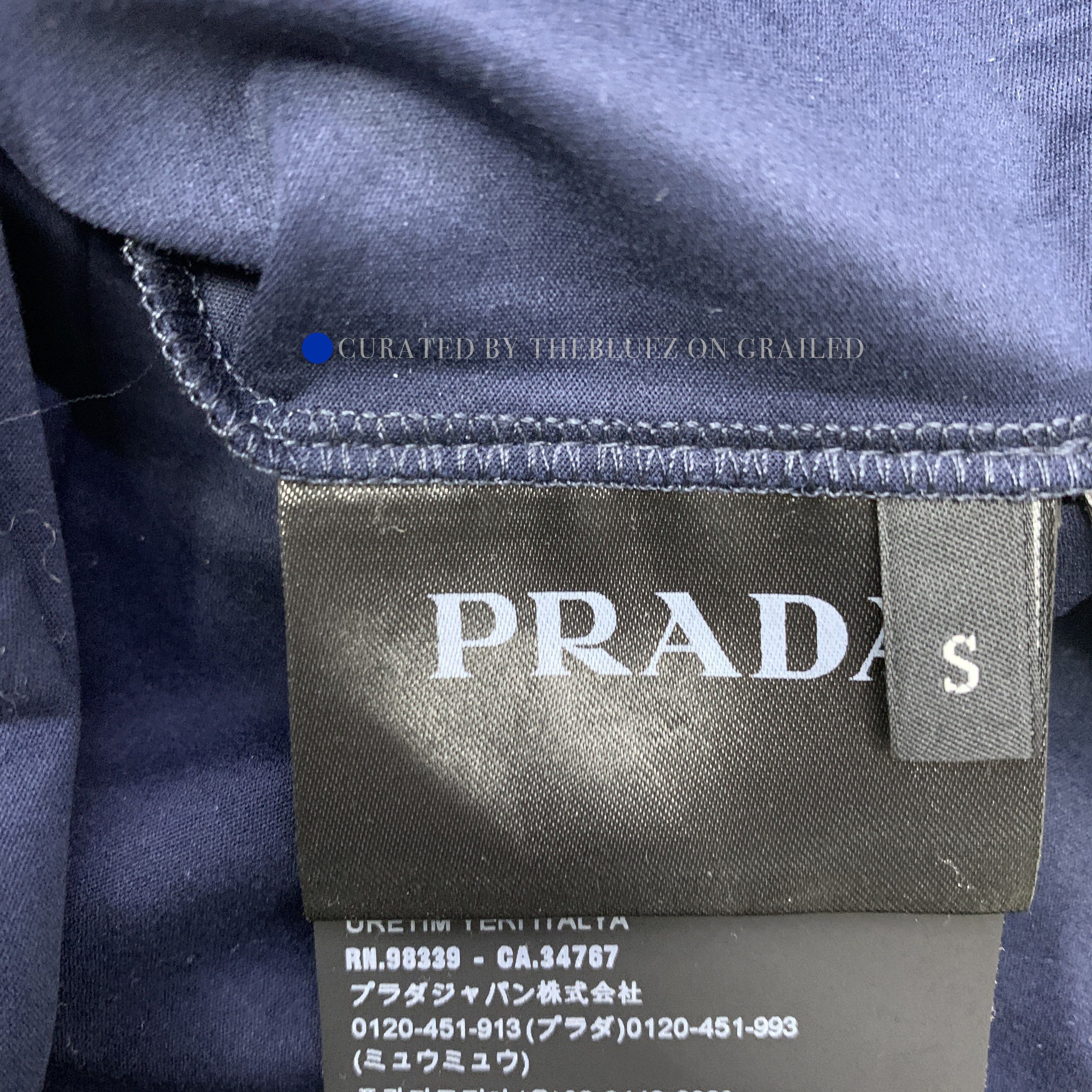 Prada Silk Polo Shirt with Logo Patch Size US S / EU 44-46 / 1 - 2 Thumbnail