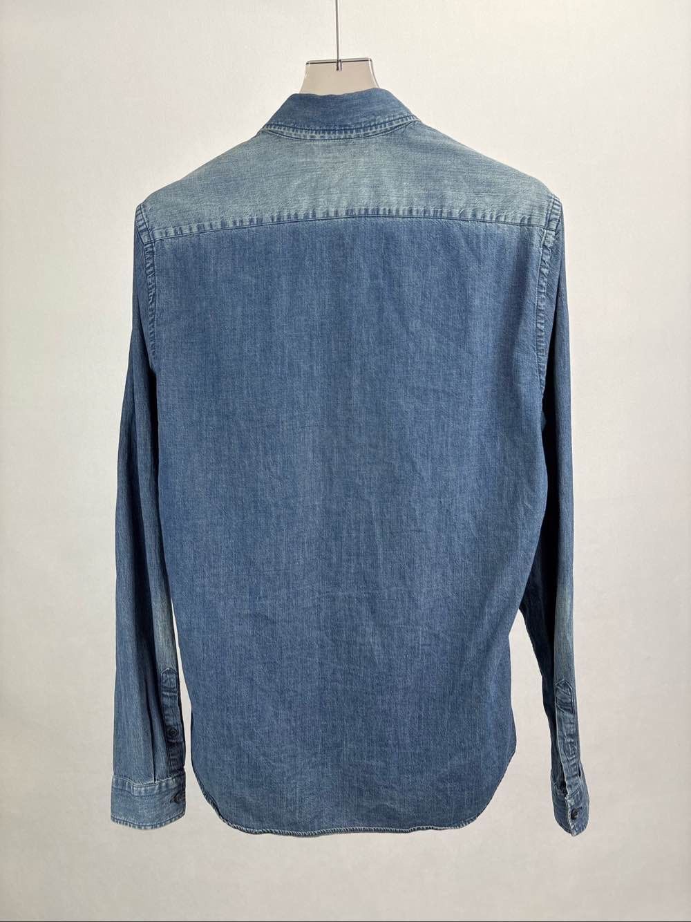 Prada Washed Blue Denim Button-Up Shirt Size US XXS / EU 40 - 2 Thumbnail