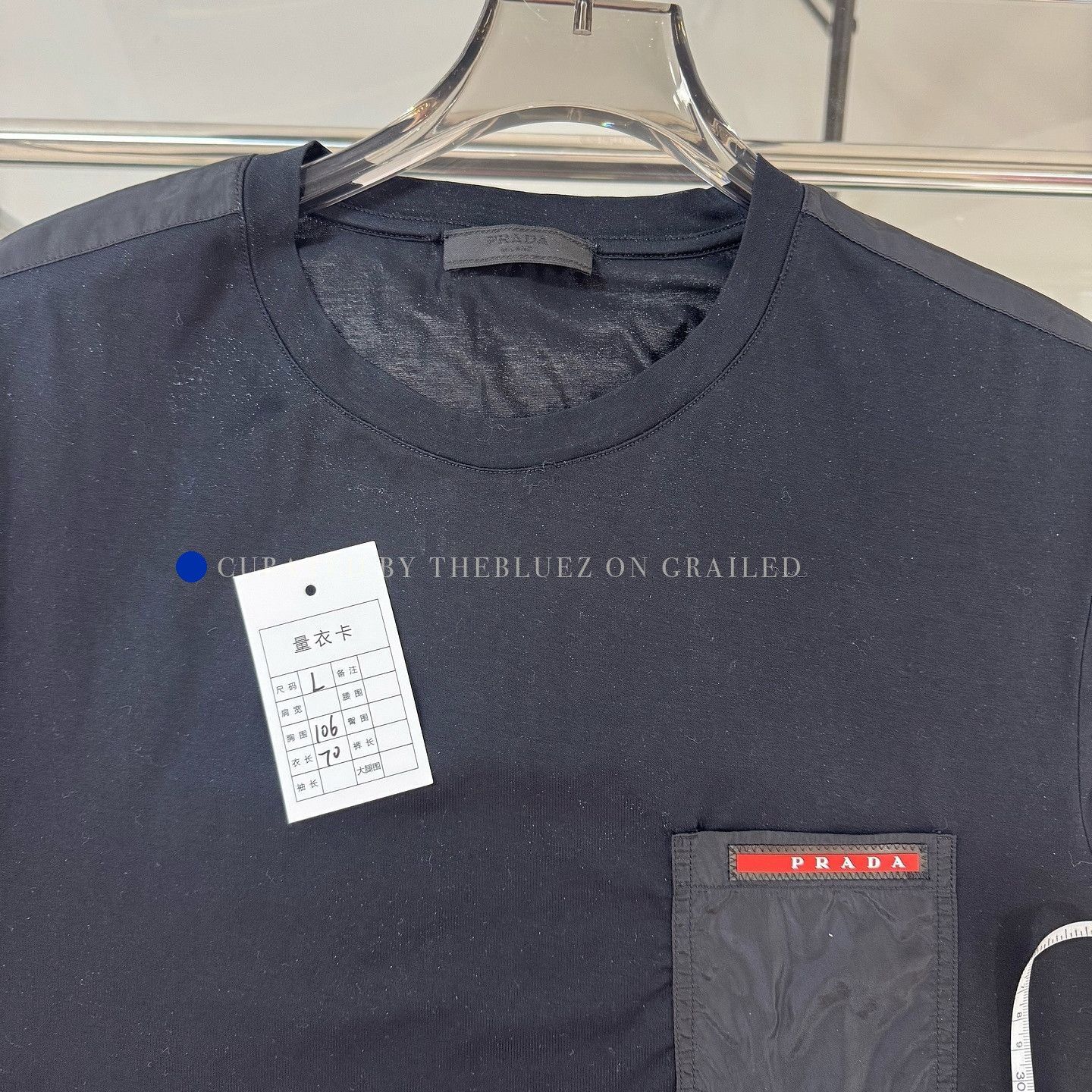 Prada Minimalist Black Logo Pocket Tee Size US L / EU 52-54 / 3 - 5 Thumbnail