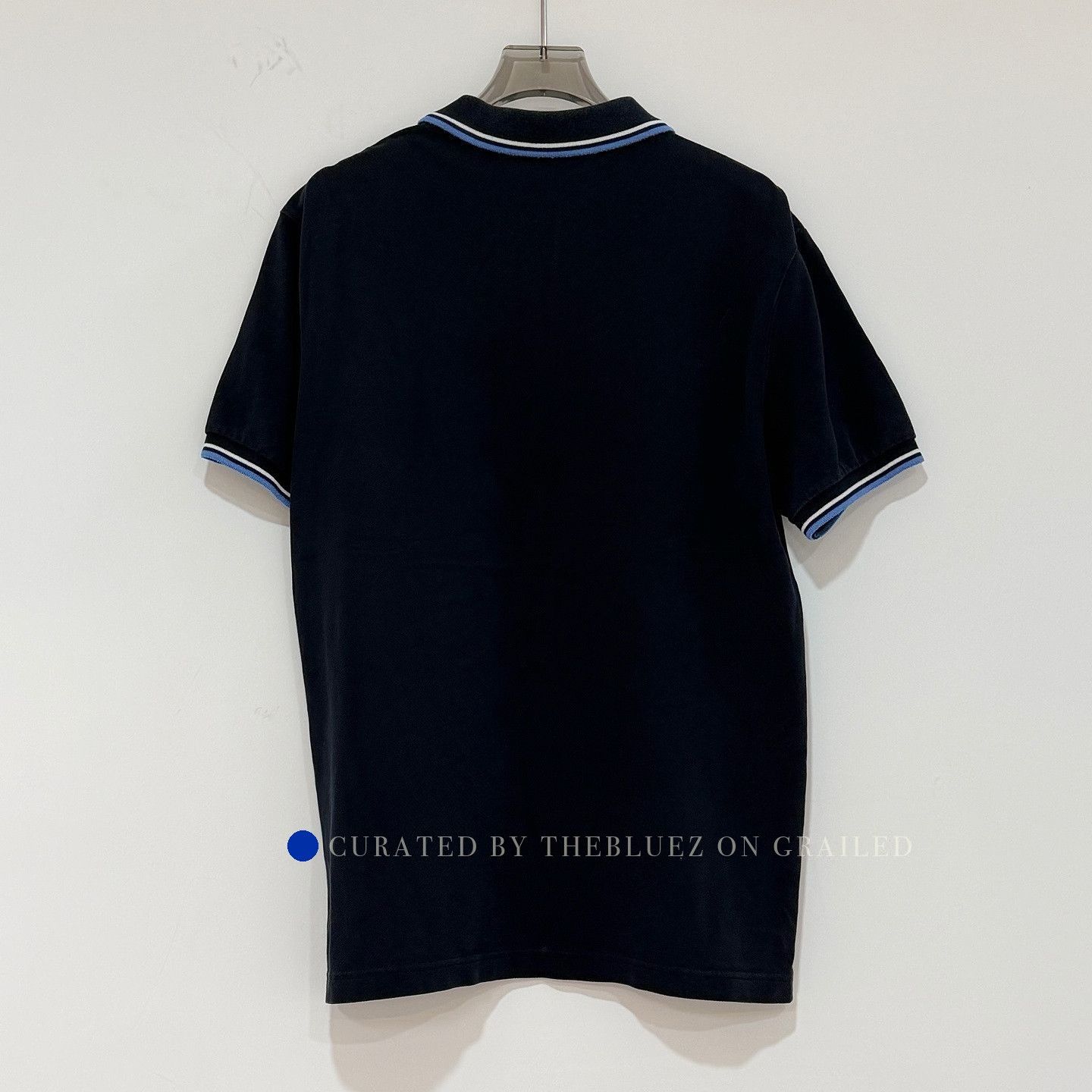 Prada Striped Collar Polo Shirt in Blue Size US L / EU 52-54 / 3 - 2 Thumbnail