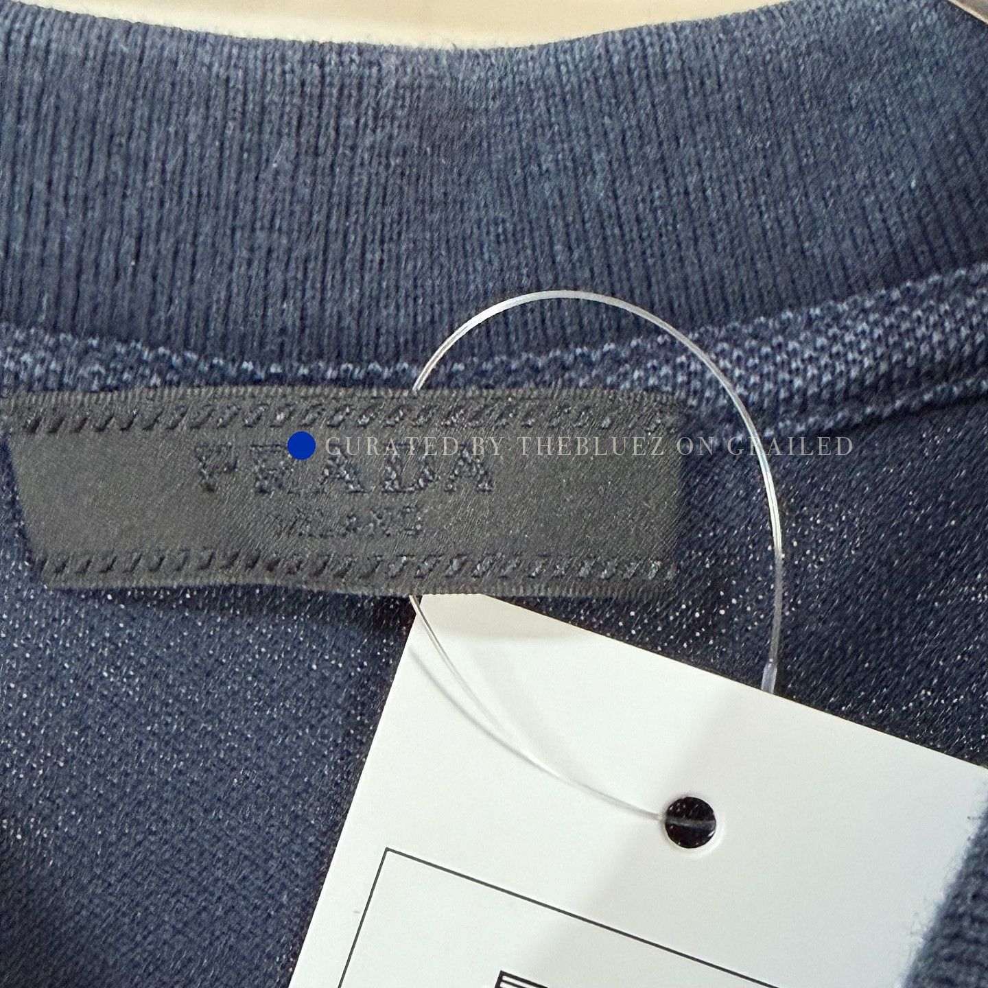 Prada Striped Collar Polo Shirt in Blue Size US L / EU 52-54 / 3 - 3 Thumbnail